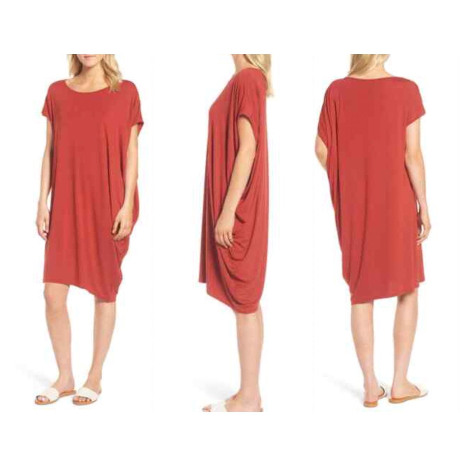 Eileen Fisher Eileen Fisher Asymmetrical Jersey T Shirt Shift Dress S Size S / US 4 / IT 40 - 1 Thumbnail