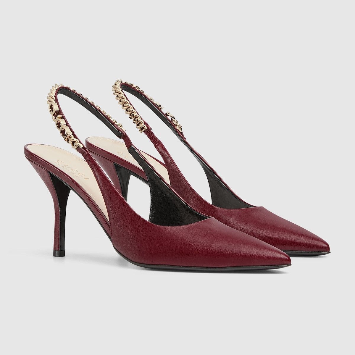 Gucci oc11z1025 Signoria Slingback Pumps in Rosso Ancora Red Size US 9 / IT 39 - 2 Thumbnail