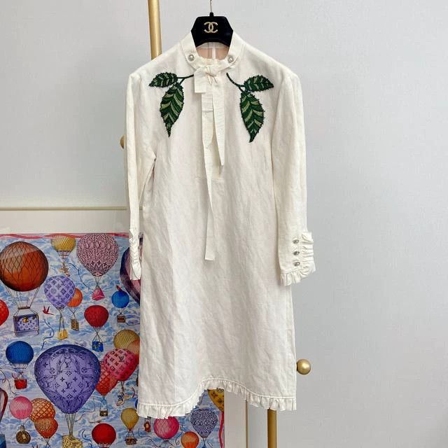 Gucci Gucci Beige cotton linen dress Size XS / US 0-2 / IT 36-38 - 1 Thumbnail