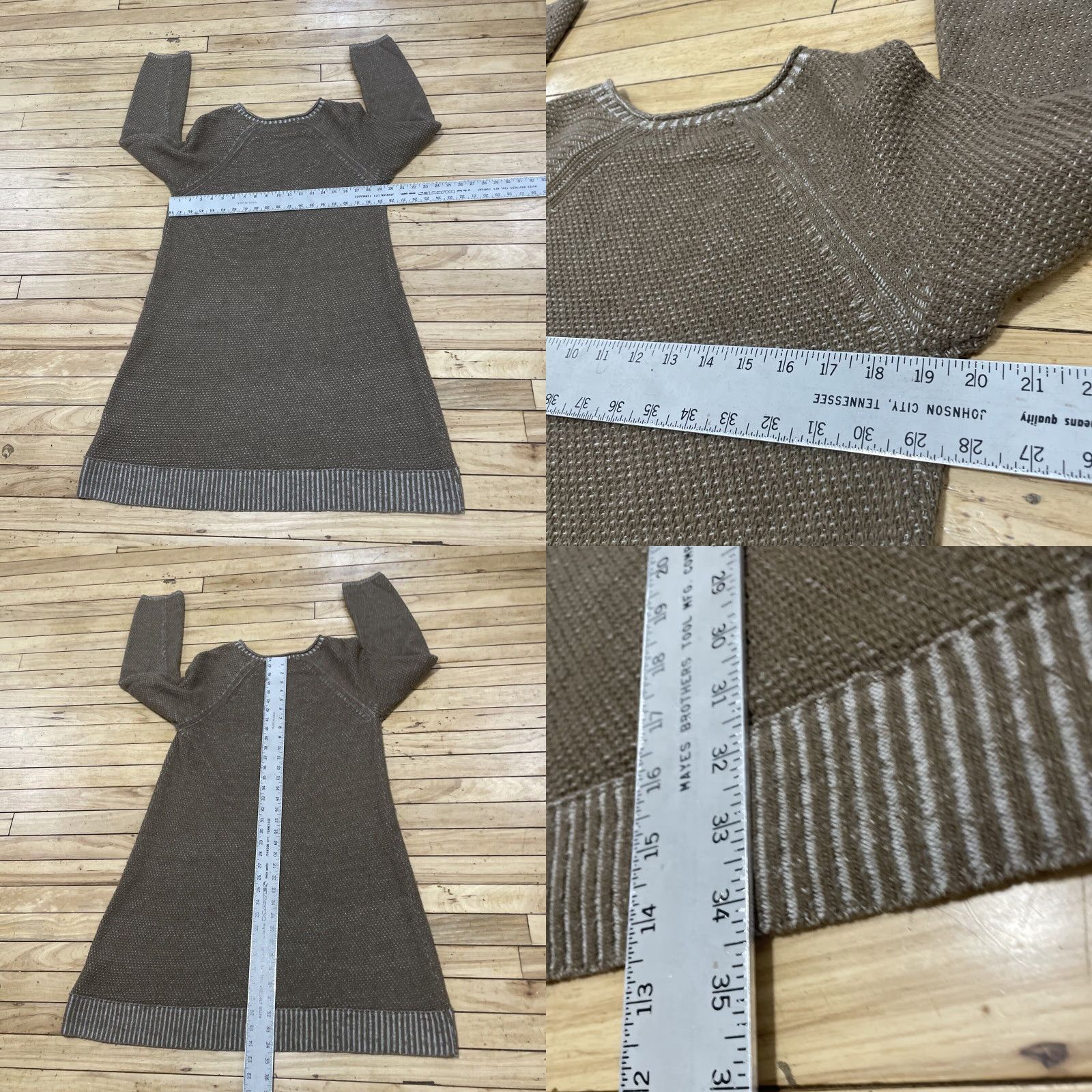 J. Jill J. Jill Womens Sweater Dress Wool Blend Brown Knit Boat Neck Raglan Sleeve L Size L / US 10 / IT 46 - 8 Thumbnail