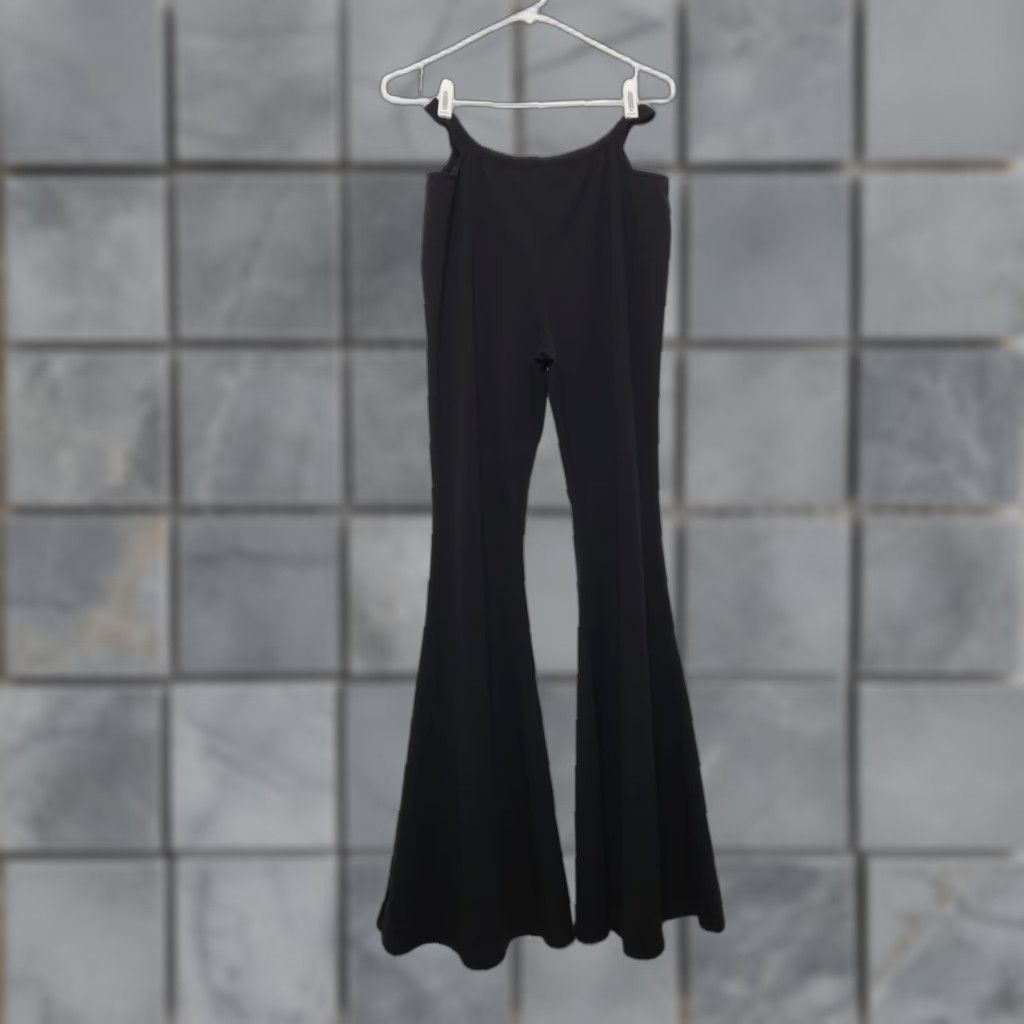 Vintage VINTAGE y2k Black Flare Elastic Pants Just Polly Punk Goth Emo Bottoms Rare Size 32" / US 10 / IT 46 - 1 Thumbnail