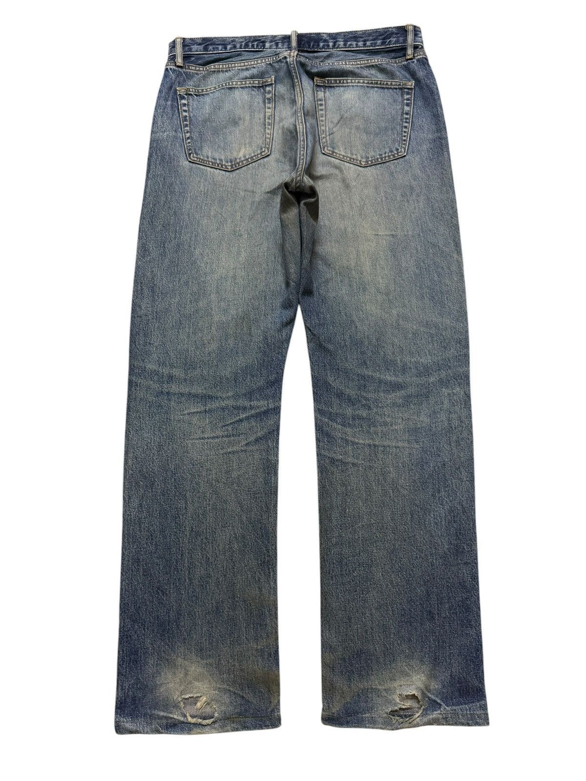 Uniqlo Vintage Y2K Japanese Uniqlo Blue Mud Wash Distress Straight Size US 33 - 2 Thumbnail