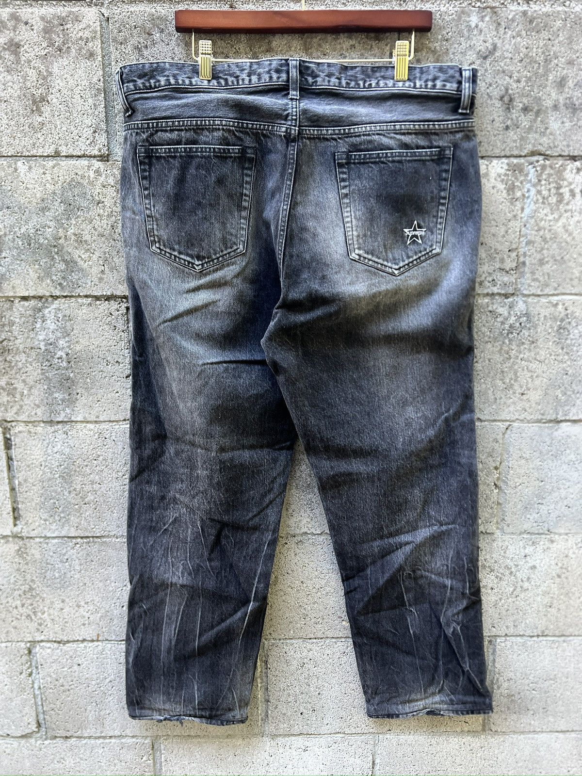 Supreme Supreme Black Embroidered Distressed Denim Size US 38 / EU 54 - 3 Thumbnail
