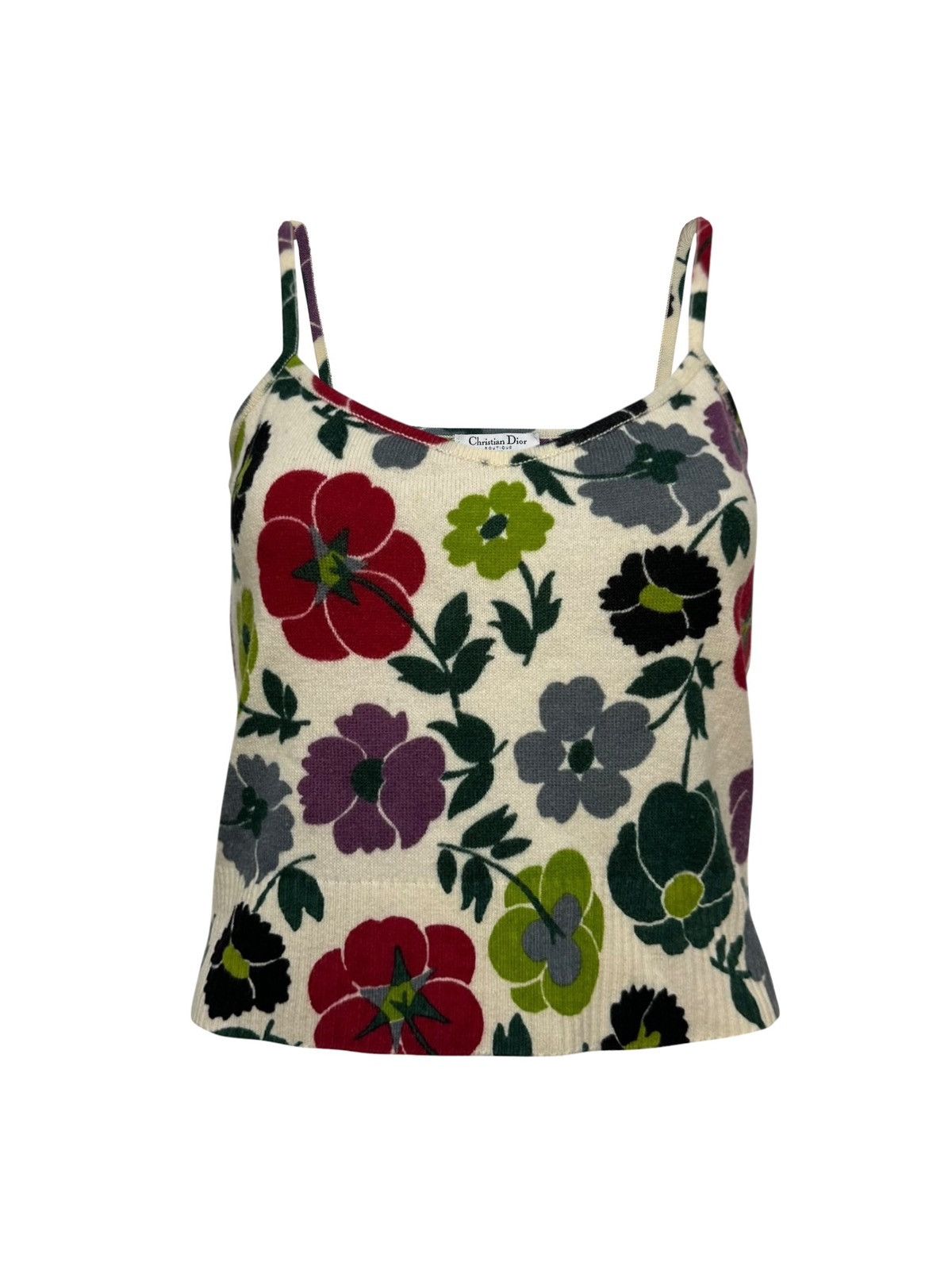 Dior CHRISTIAN DIOR Fall Winter 2001 Floral Print Knit Camisole Size XS / US 0-2 / IT 36-38 - 1 Thumbnail