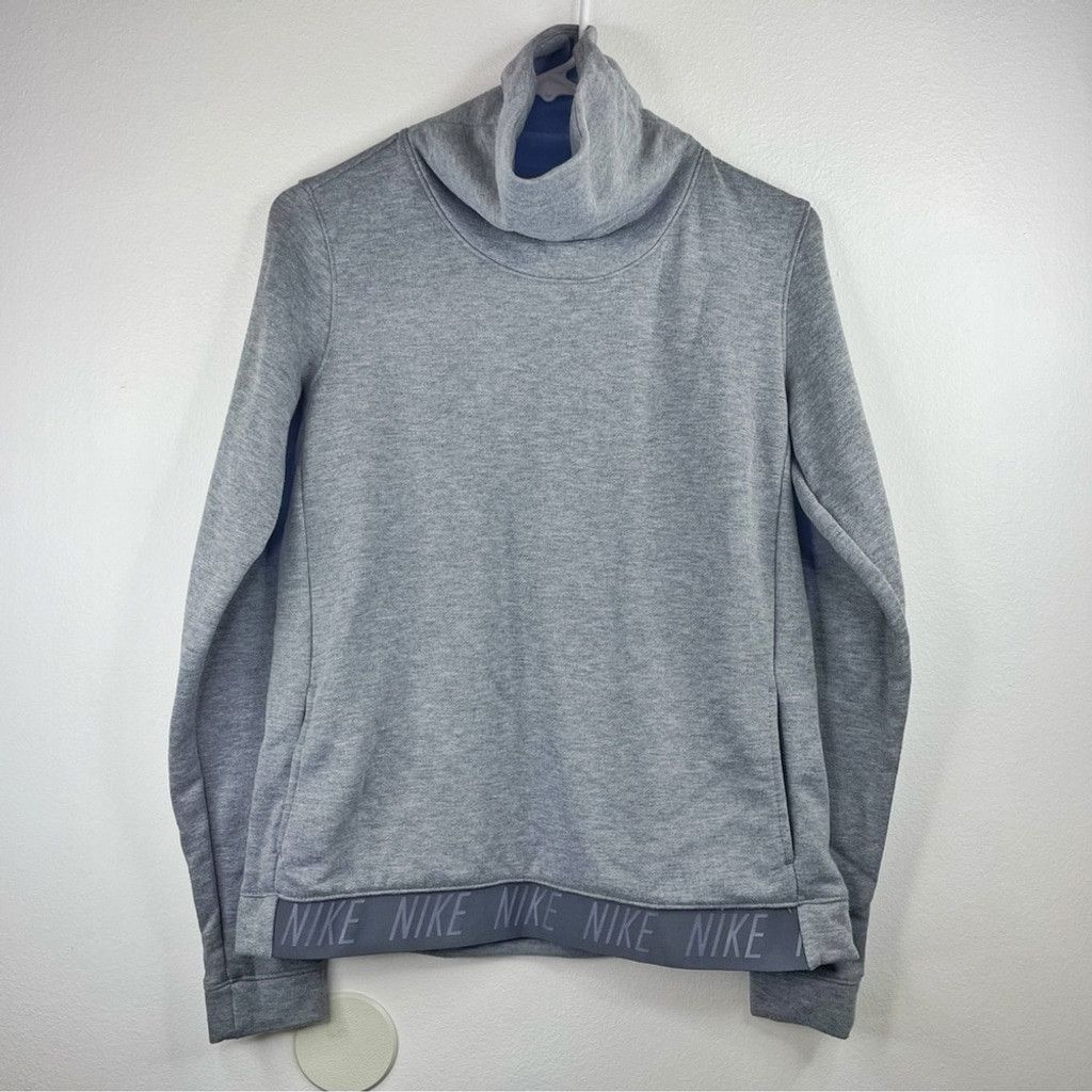 Nike NIKE Women’s GREY Dri-FIT Cowl Neck Top NIKE Logo band S Size S / US 4 / IT 40 - 1 Thumbnail