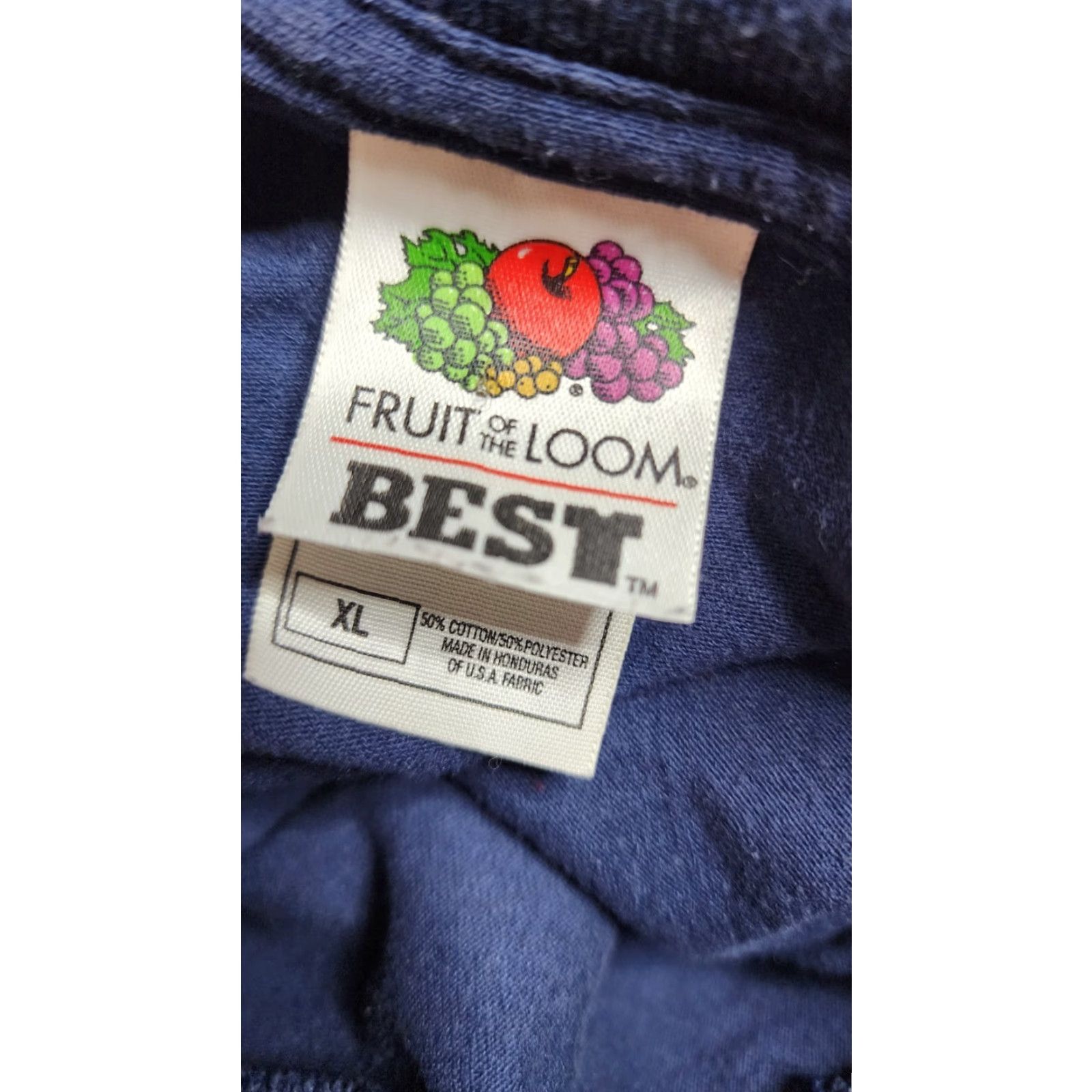 Fruit Of The Loom VINTAGE Fruit of the Loom XL Blue Graphic Print Patriotic T-Shirt American Soldier Proud Dad Mens Size US XL / EU 56 / 4 - 4 Thumbnail