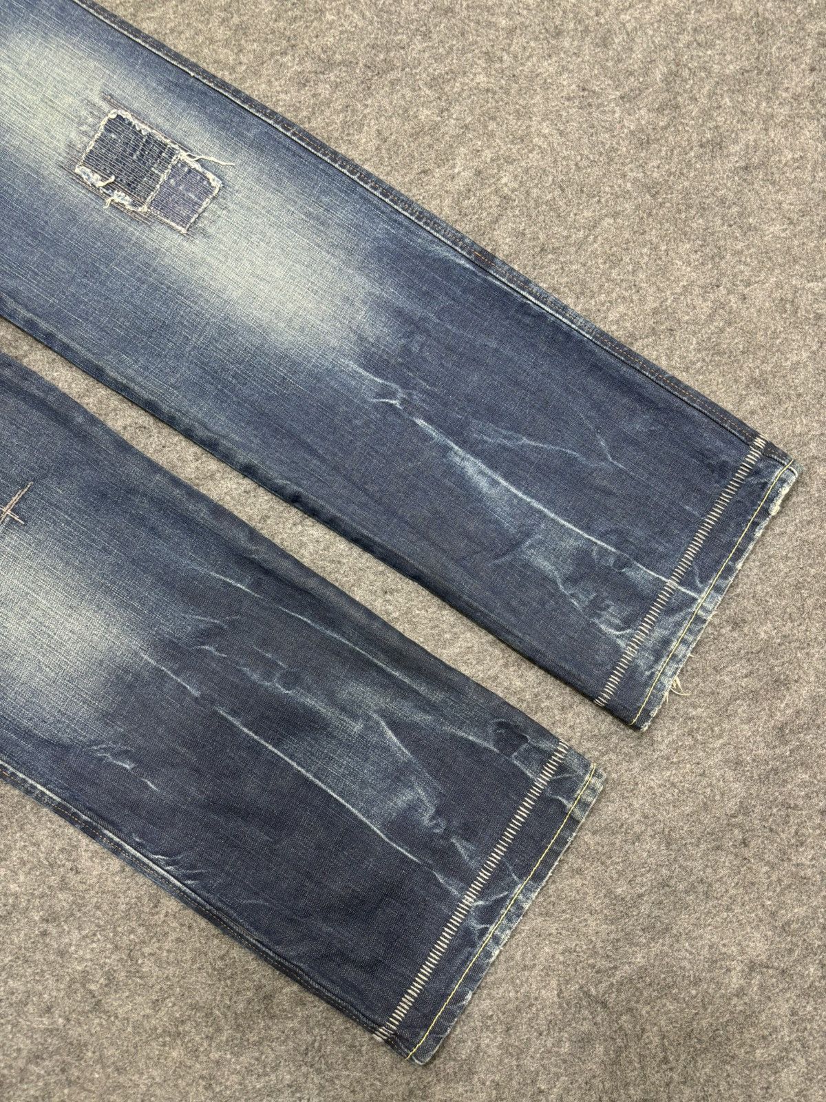 Japanese Brand 💥Patchwork💥Sick 90s Japan Rags Patchwork Recons Denim F470 Size US 36 / EU 52 - 7 Thumbnail