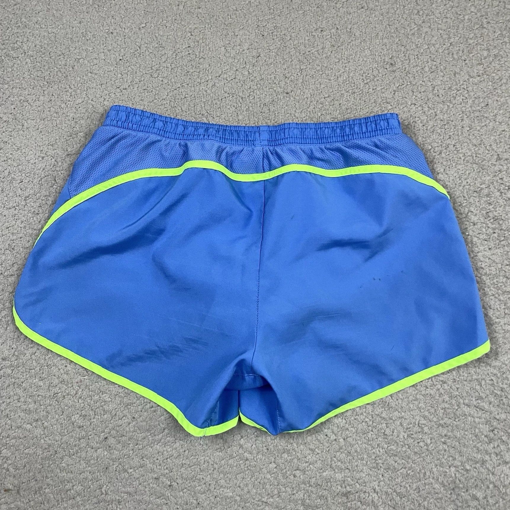 Nike VINTAGE Nike Shorts Womens XS Blue Dri Fit Lined Athletic Performance Running Neon Green Size 26" / US 2 / IT 38 - 5 Thumbnail