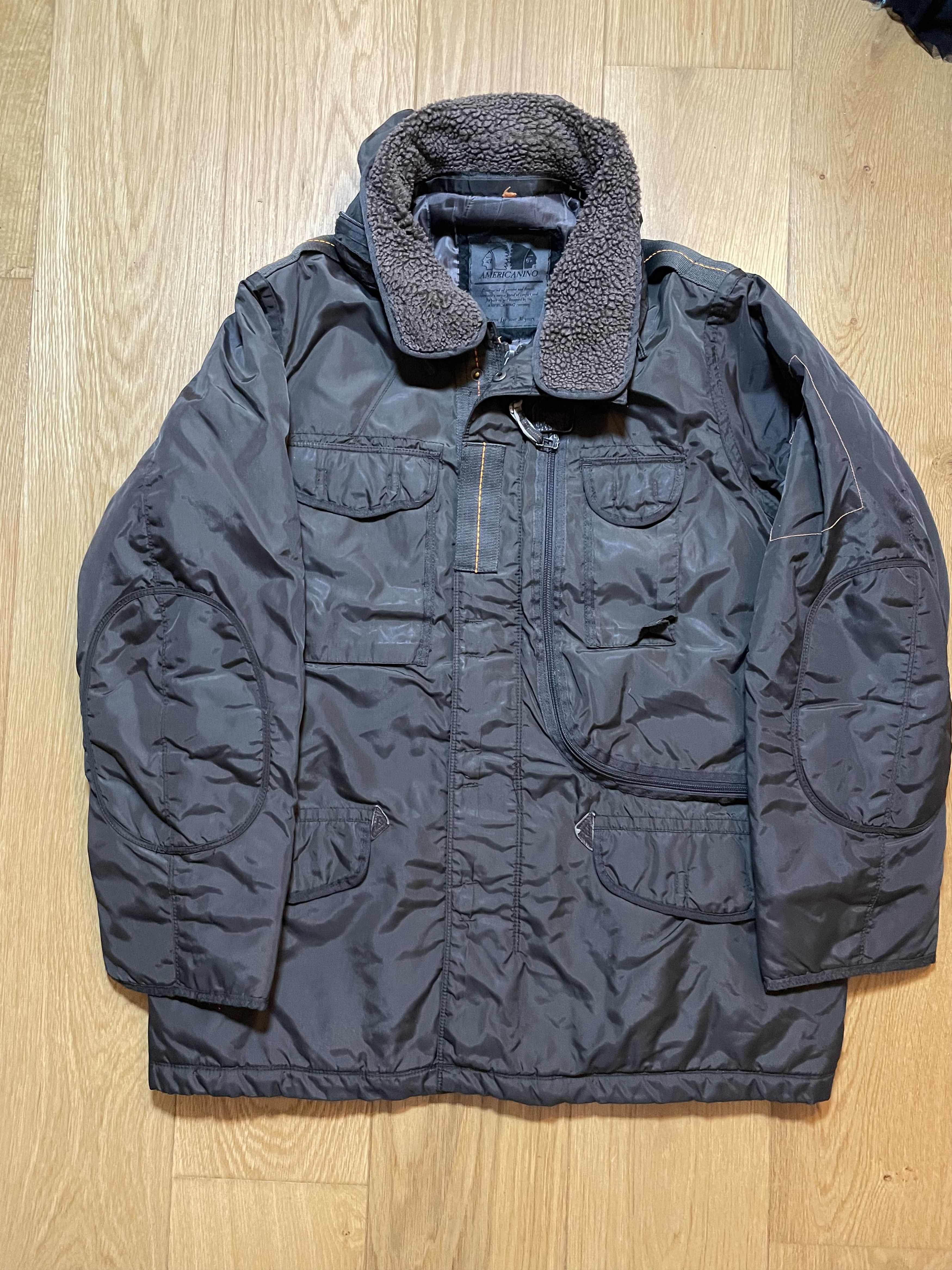 Vintage Americano Shearling Collar Utility Jacket Size US XL / EU 56 / 4 - 1 Thumbnail