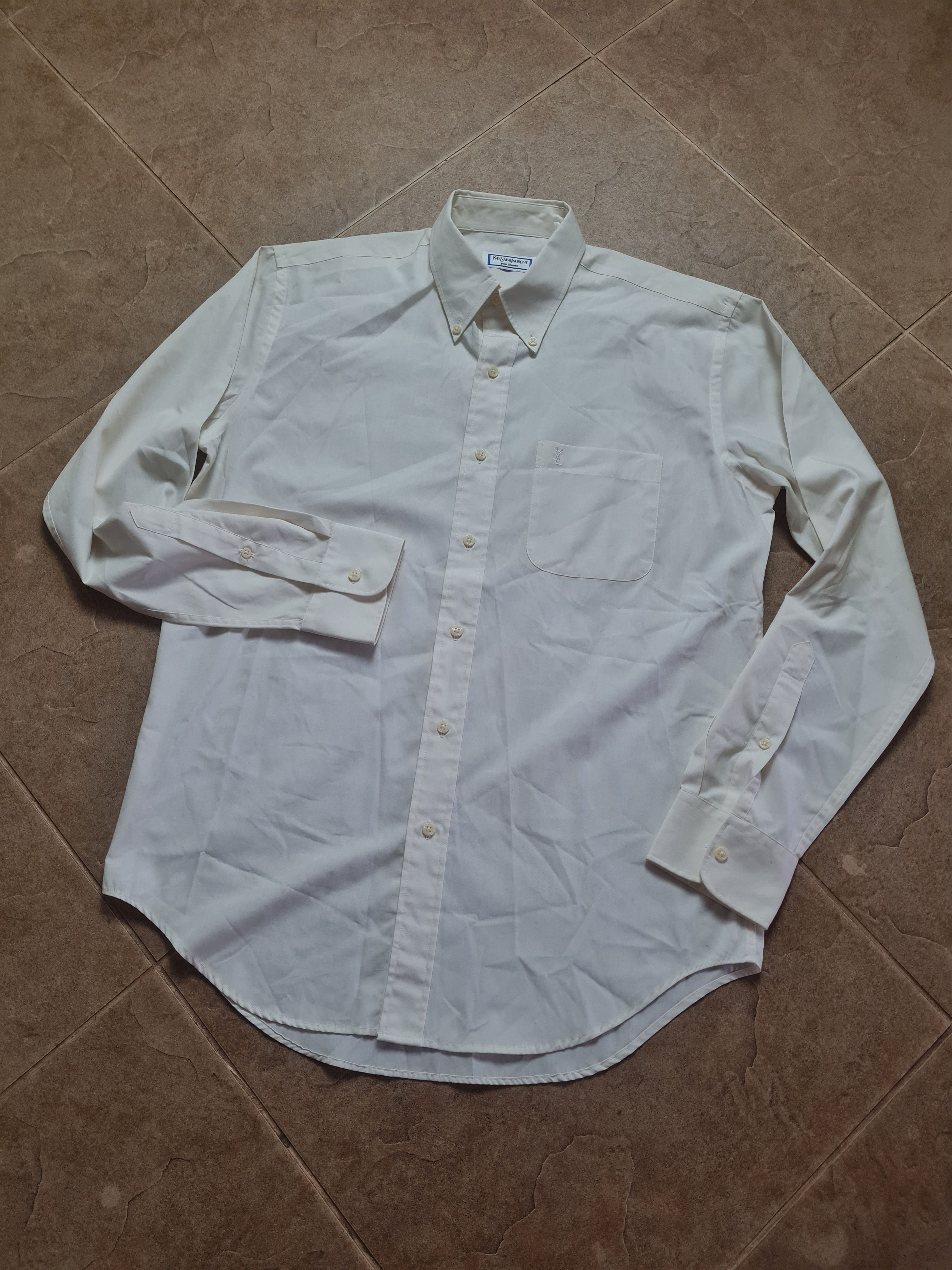 Yves Saint Laurent Vintage YSL Shirt Cotton Yves Saint Laurent Shirtsleeve 90s Size US M / EU 48-50 / 2 - 1 Thumbnail