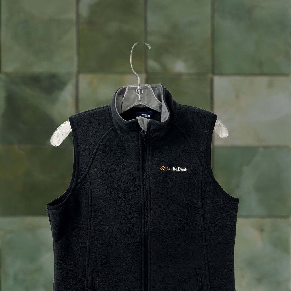 Lands' End Lands' End Outfitters Fleece Vest Womens Small Black Full Zip Avidia Bank Logo Embroidered Vest Size S / US 4 / IT 40 - 1 Thumbnail