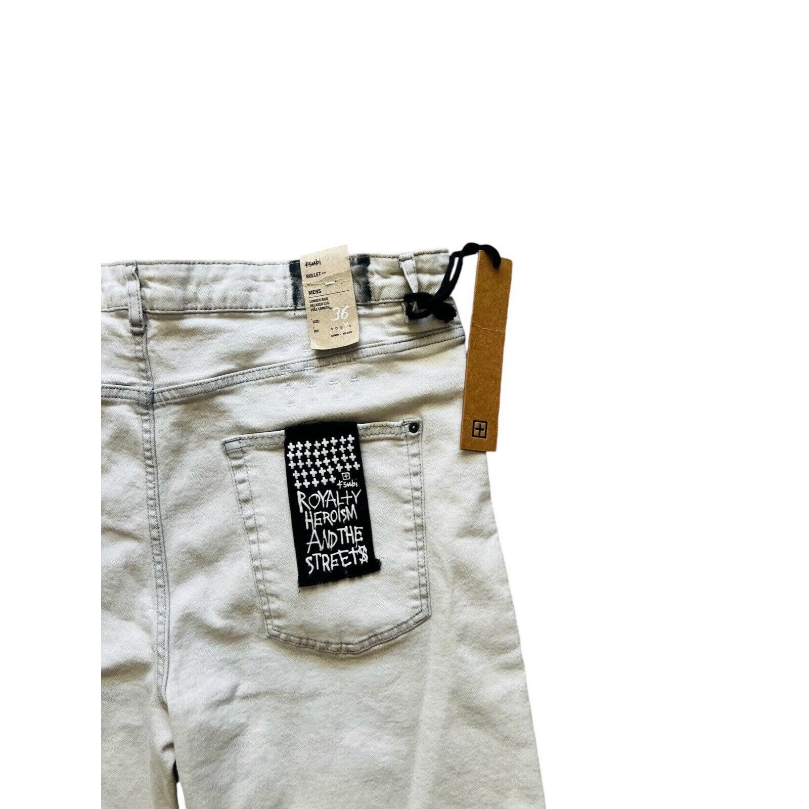 Ksubi Jeans Mens Bullet Habits Chop Relaxed White Size 36/30