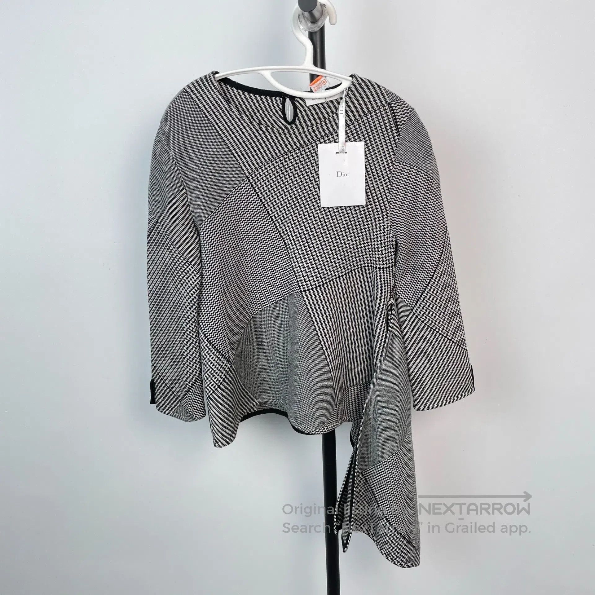 Dior Dior Houndstooth Irregular Wool Nine-quarter Sleeve Knit T Size XS / US 0-2 / IT 36-38 - 1 Thumbnail