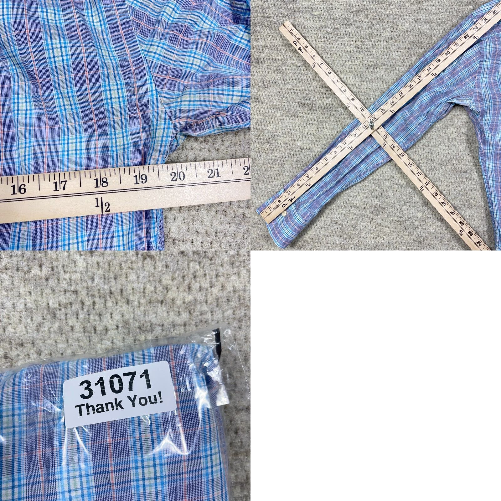 Peter Millar Peter Millar Shirt Men Medium Purple Blue Plaid Button Up Dress Poplin Cotton Shirt Men Size 40R - 8 Thumbnail