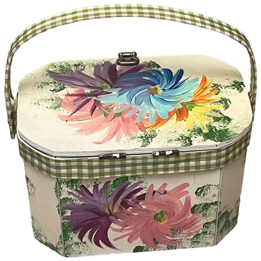 Other Vintage Vicki Jean wood purse Box Hand Painted Flowers Signe Size ONE SIZE - 2 Thumbnail