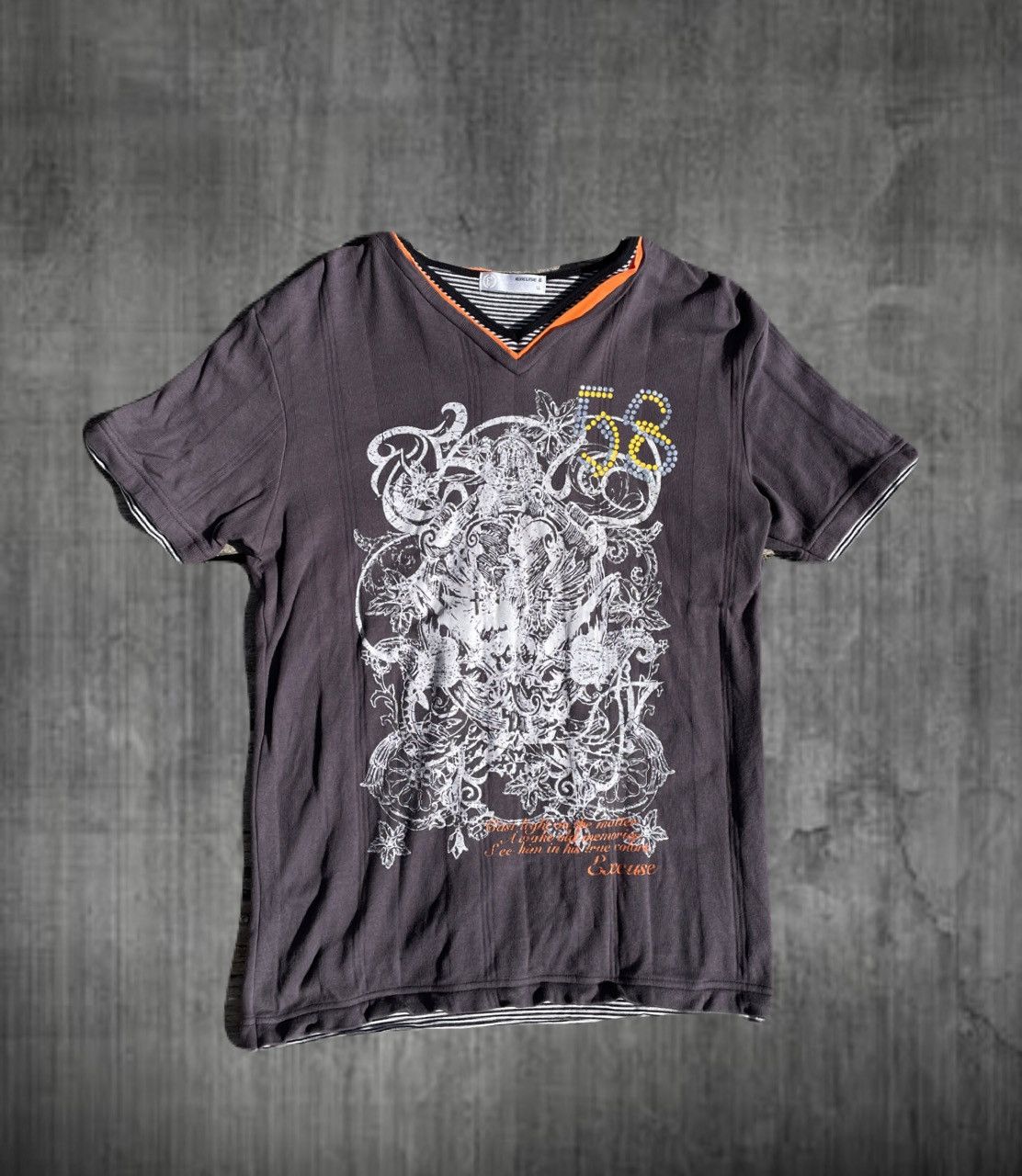 If Six Was Nine 2000s Japanese archive Vkei Layered Poem V-Neck Tee Gyaruo Size US M / EU 48-50 / 2 - 1 Thumbnail