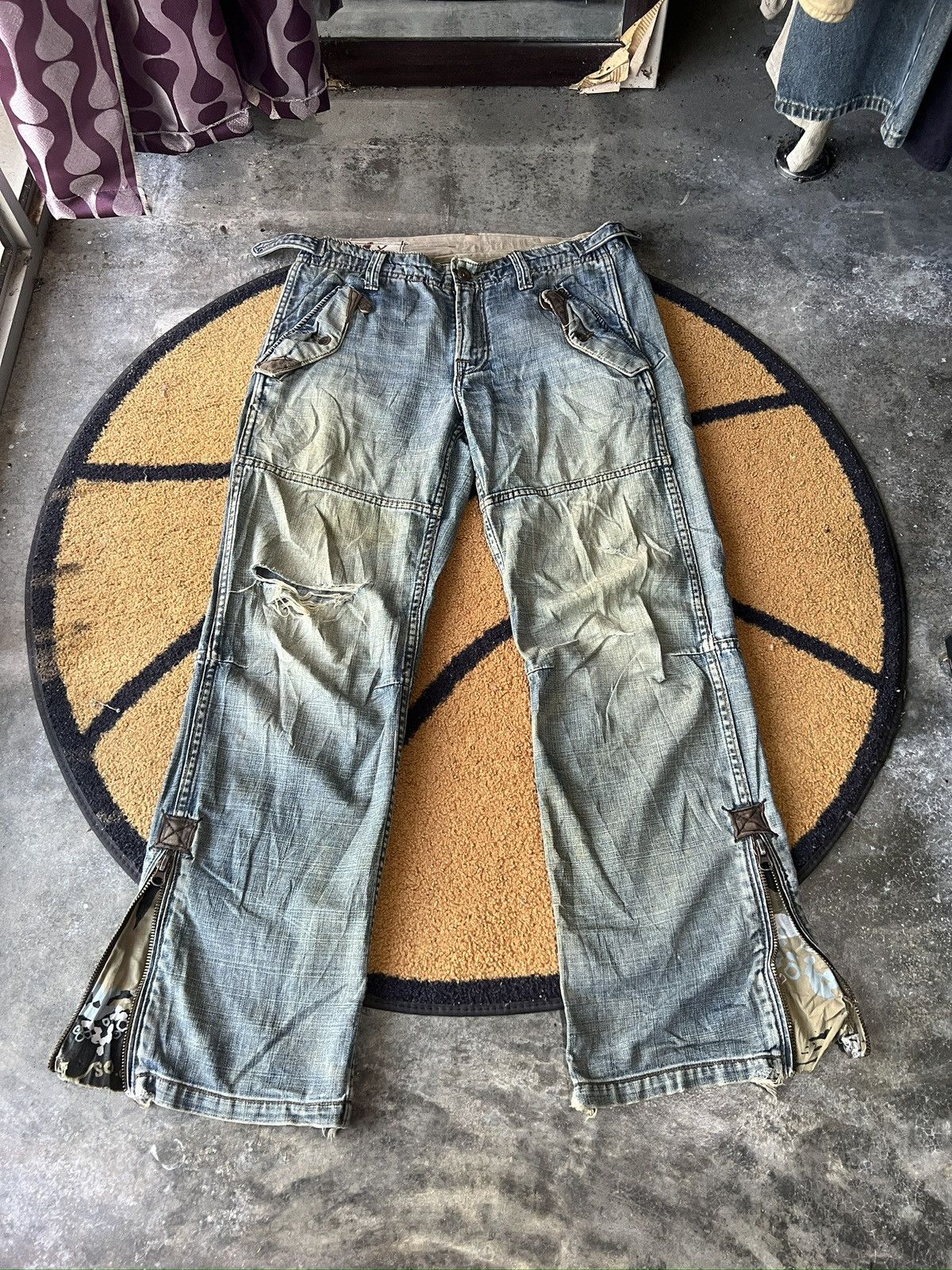 Z Brand 🔥Vintage Z Brand Double Knee Distressed Denim Size US 35 - 1 Thumbnail