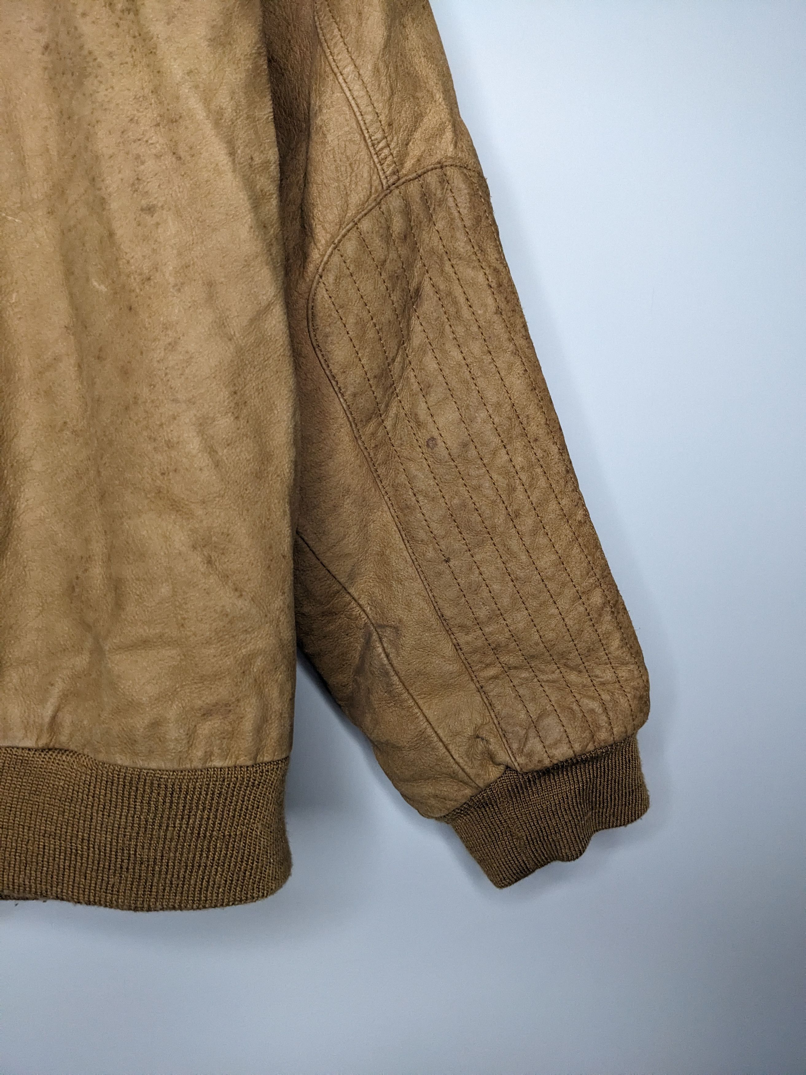 Marlboro VINTAGE Marlboro Leather Bomber Jacket Medium Brown Map 90s Size US M / EU 48-50 / 2 - 10 Thumbnail
