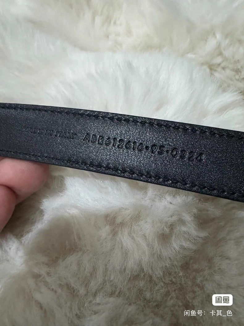 Saint Laurent Paris Saint Laurent Paris Black and silver logo embossed belt be Size ONE SIZE - 6 Thumbnail