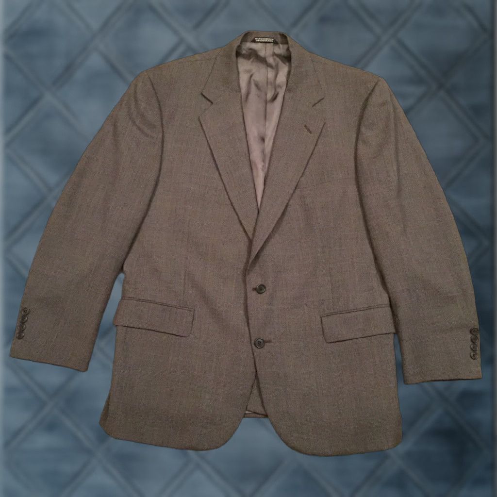 Stafford Stafford Blazer Mens Size 44 Gray Plaid Two Button Single Vented Worsted Wool Jacket Coat Men Notch Lapel 2 Piece Regular Built In 44 Chest Size 44R - 1 Thumbnail