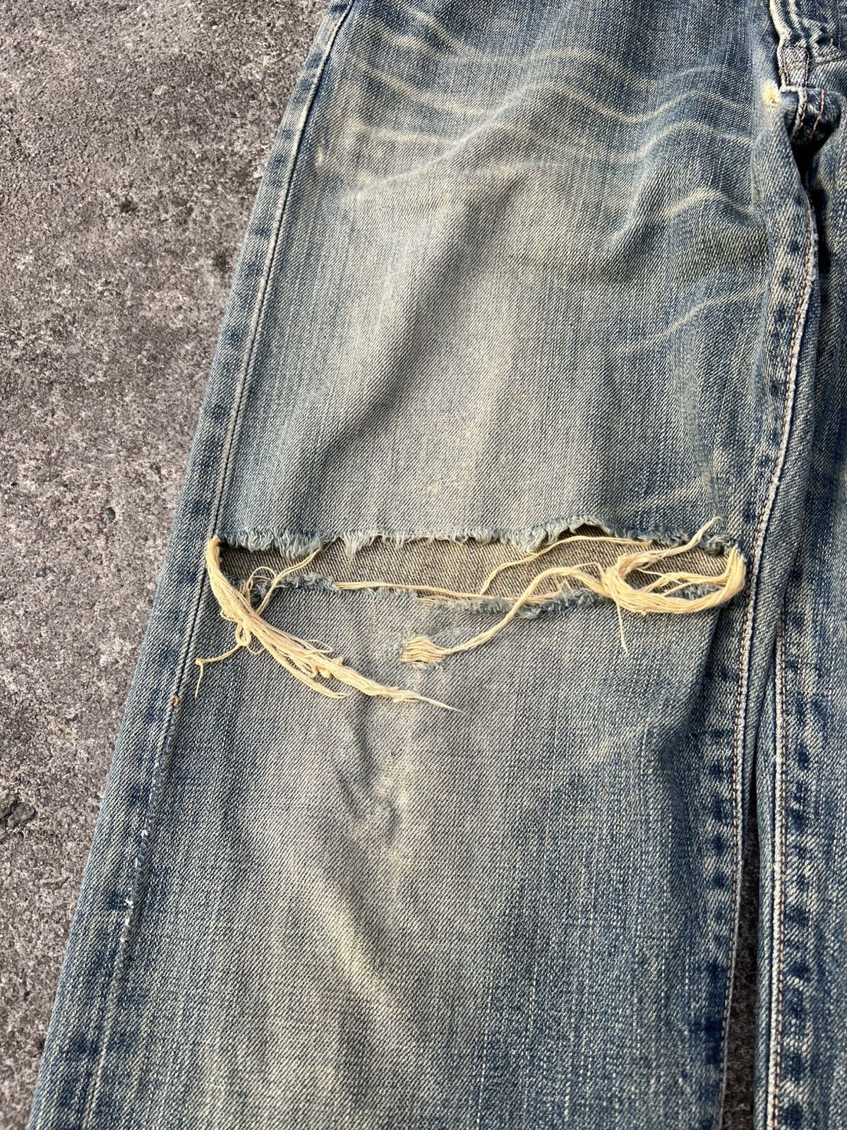 Edwin Vintage Edwin 505x Selvedge Distressed Mud Wash Jean Size US 30 / EU 46 - 9 Thumbnail
