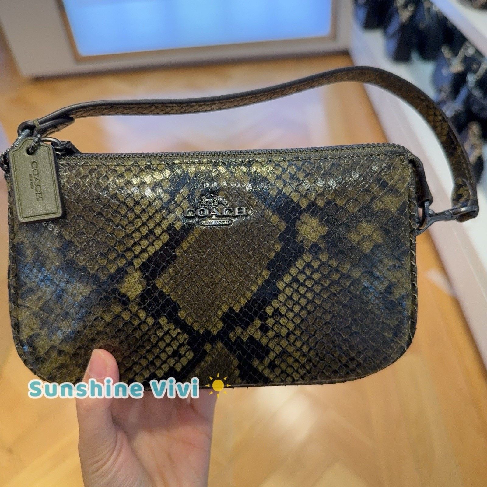 Coach NWT Coach Nolita 19 With Snake Gunmetal/Olive Multi CCF62 Size ONE SIZE - 2 Thumbnail