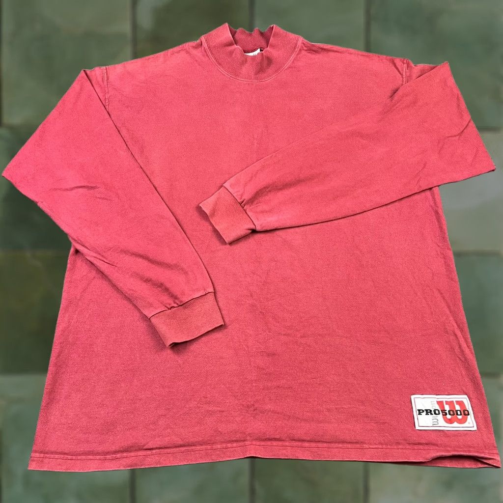 Wilson VINTAGE Wilson Pro 5000 Logo Long Sleeve Red T-Shirt Mens 2XL 100% Cotton Size US XXL / EU 58 / 5 - 1 Thumbnail