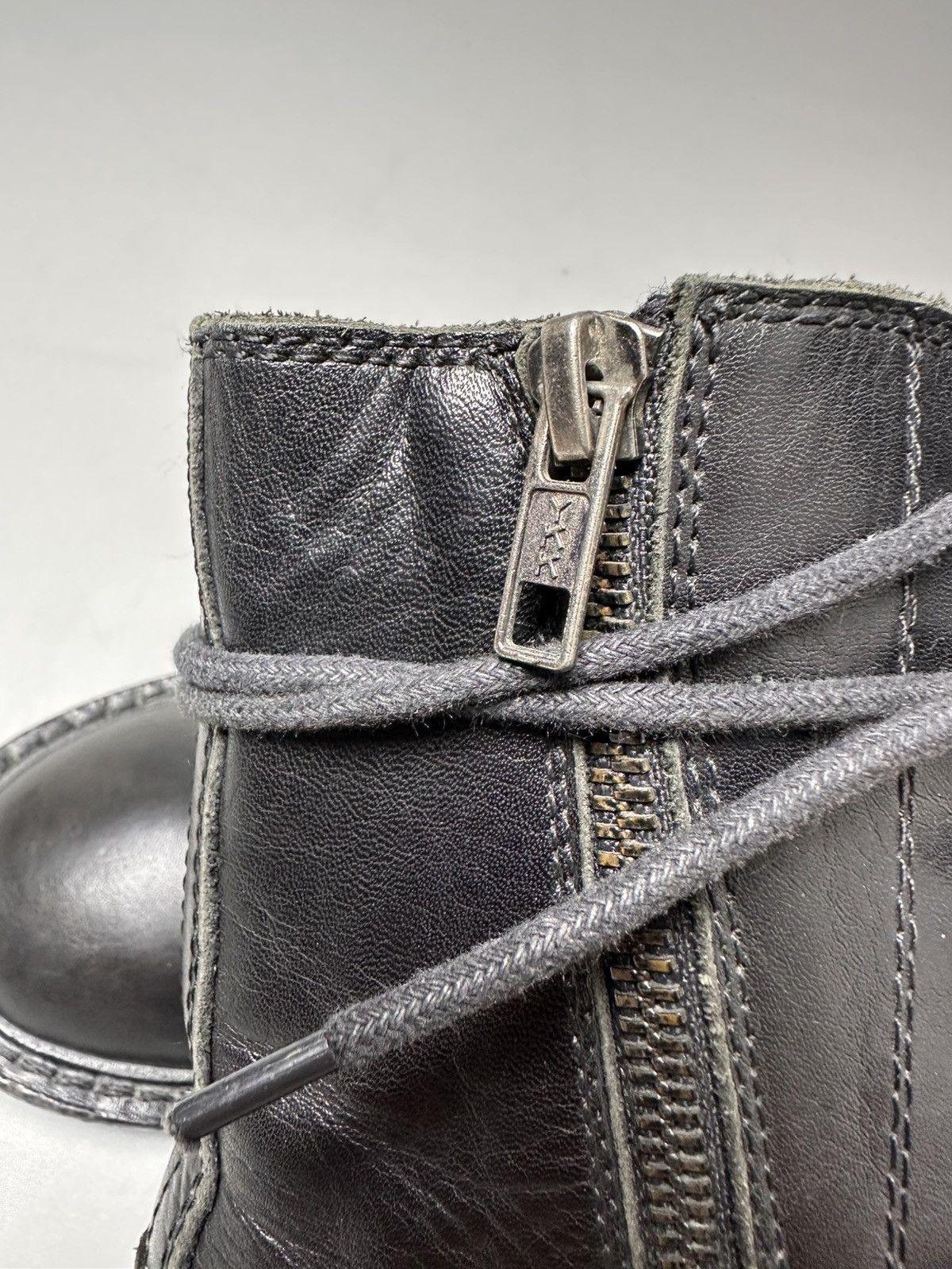 Ann Demeulemeester Ann Demeulemeester - Side Zip Leather Combat Boots Size US 7 / IT 37 - 10 Thumbnail