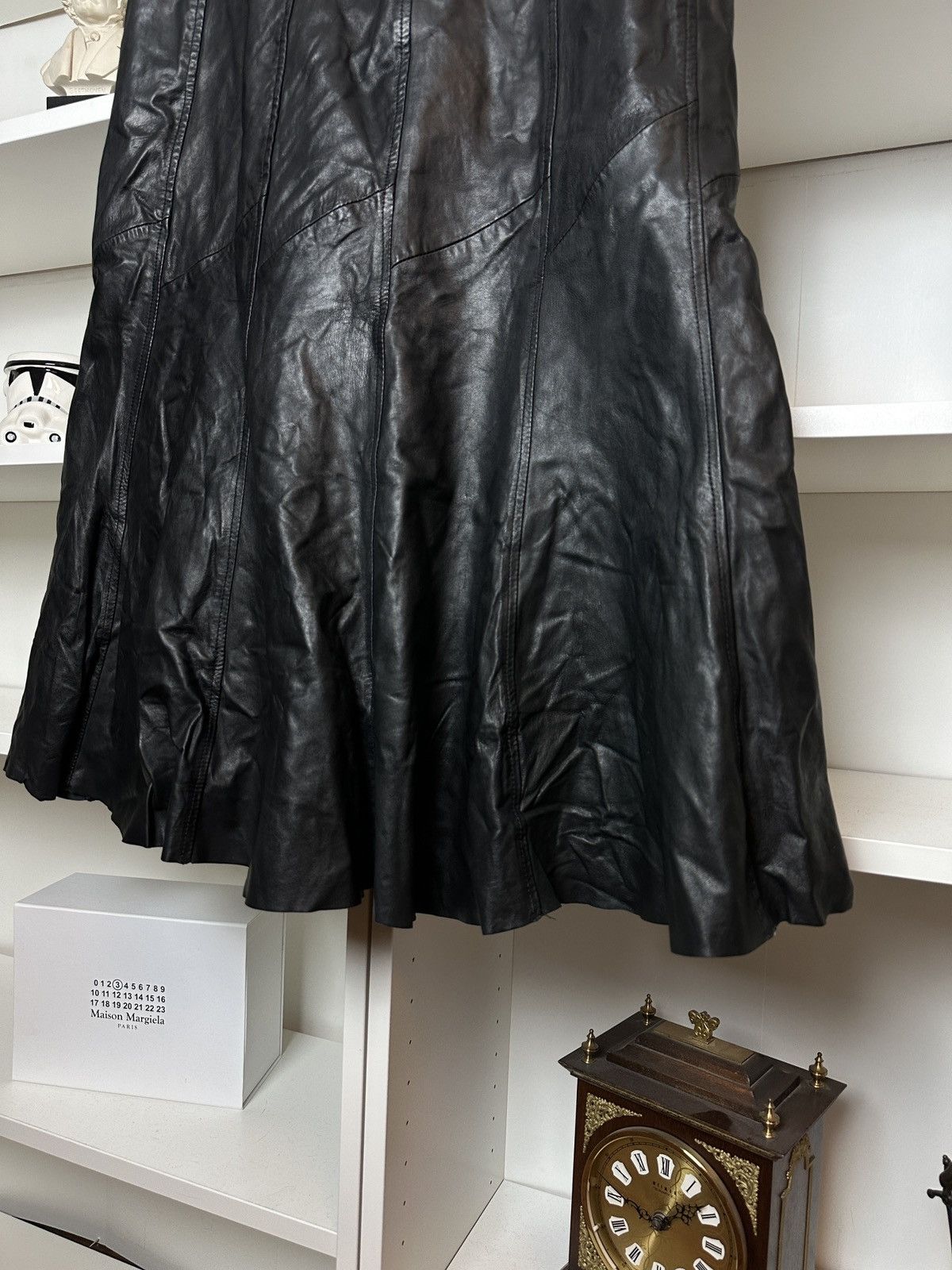 Vintage Vintage leather black opium designer archive fairycore skirt Size 26" / US 2 / IT 38 - 3 Thumbnail