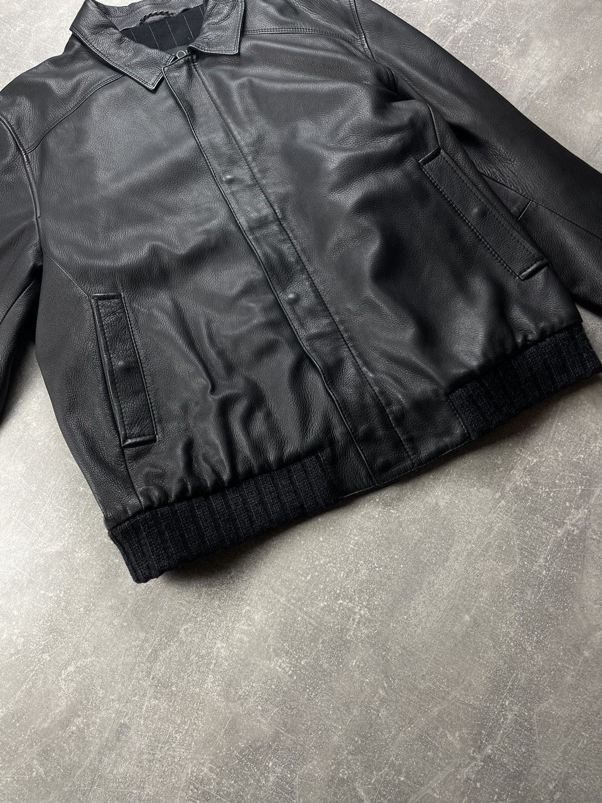 Genuine Leather × Gimo's Gimo's Luxury Black Cashmere Lining Leather Bomber Jacket Size US XL / EU 56 / 4 - 7 Thumbnail