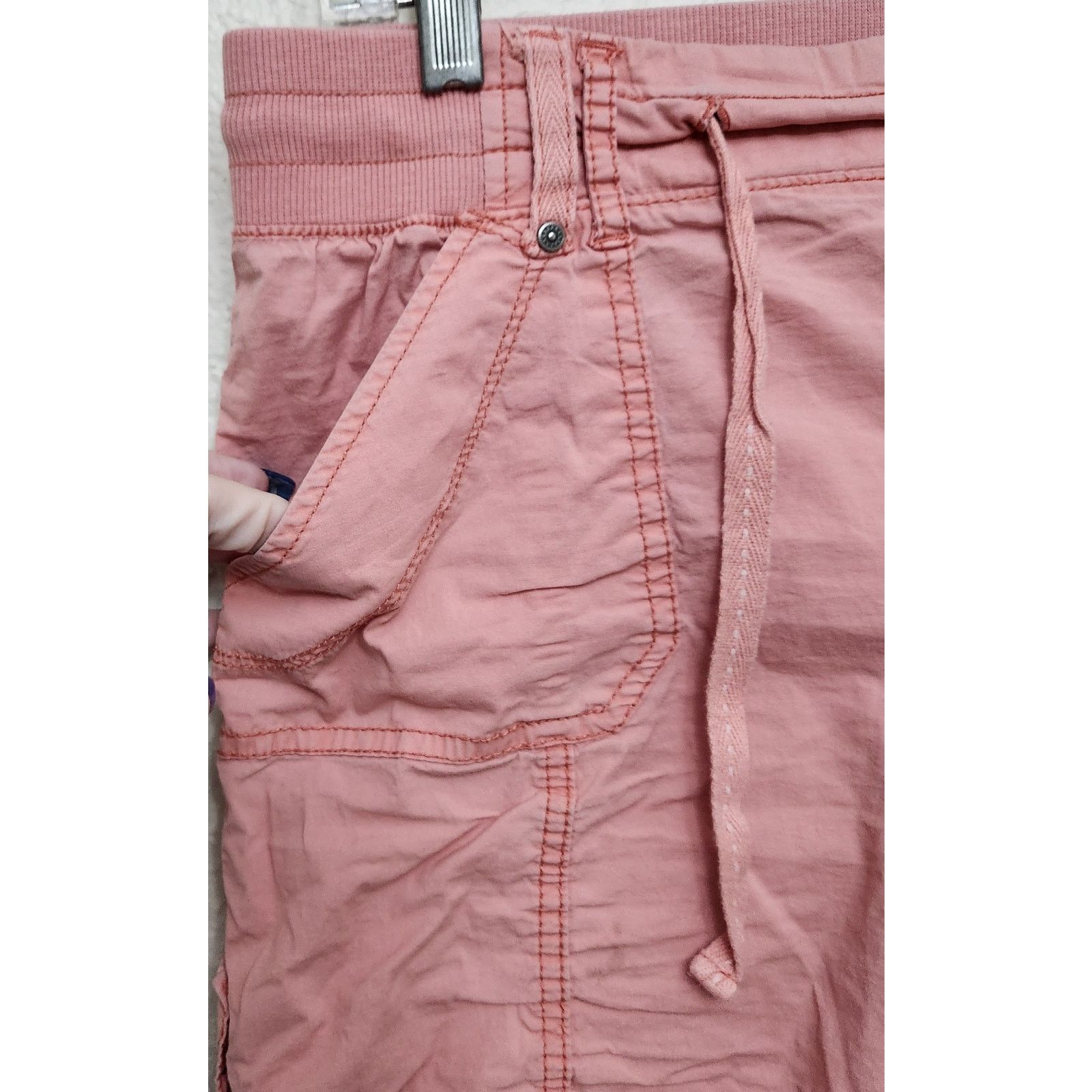 Other Khakis & Company Orange Roll Tab Hem Flat Front Shorts 10 Size 35" - 2 Thumbnail