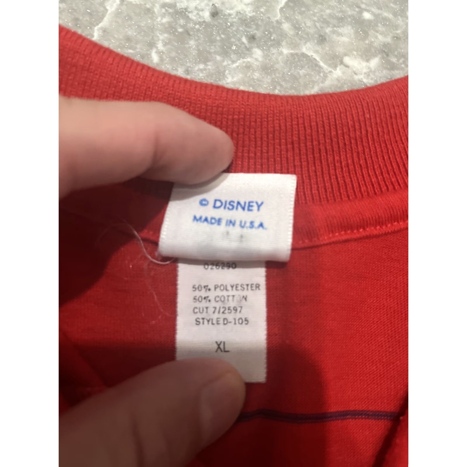 Disney VINTAGE Disney Red Striped Mickey Mouse Polo Shirt XL Mens 80s Size US XL / EU 56 / 4 - 4 Thumbnail
