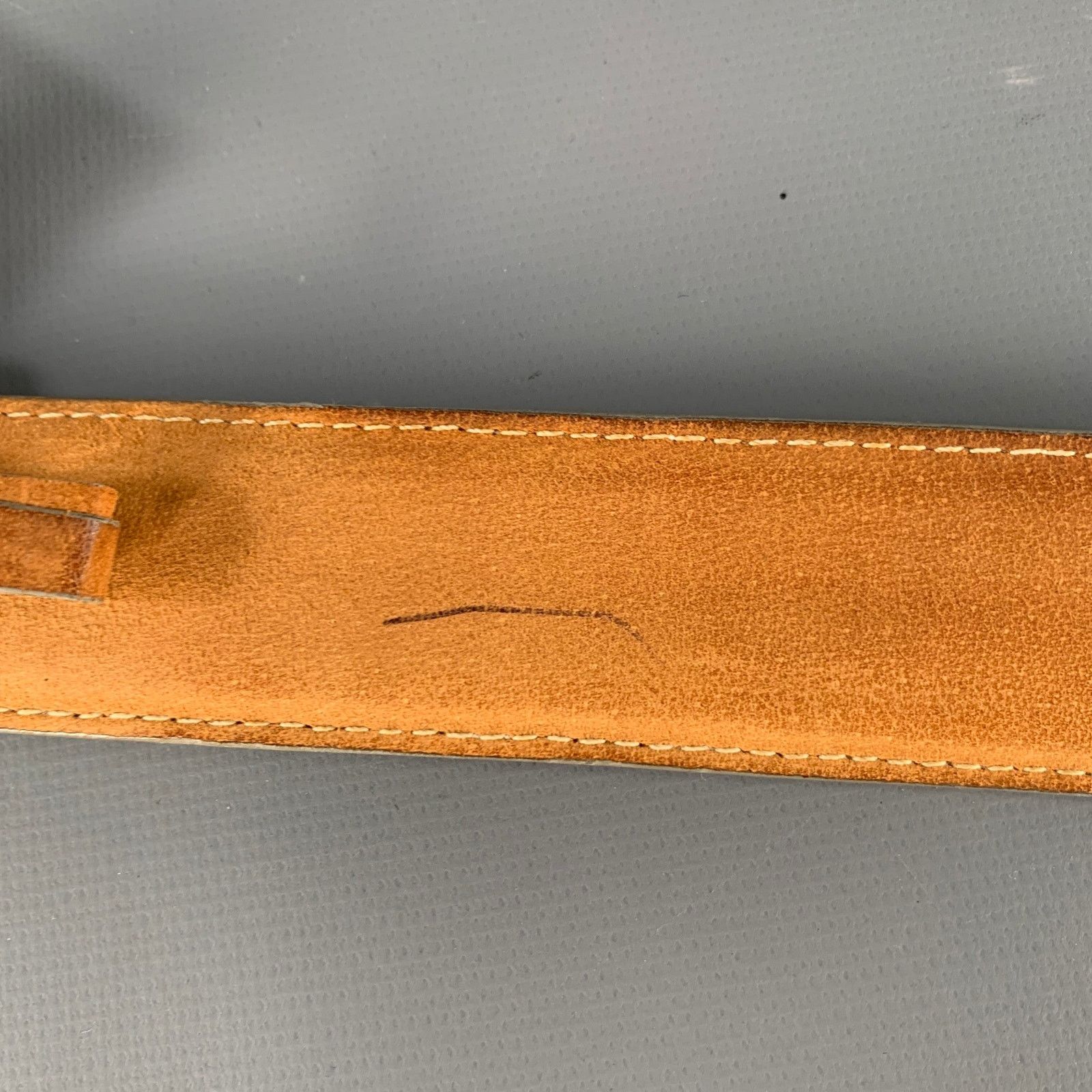 Gucci GUCCI Size 36 Beige Silver Leather Belt Size 36 - 9 Thumbnail