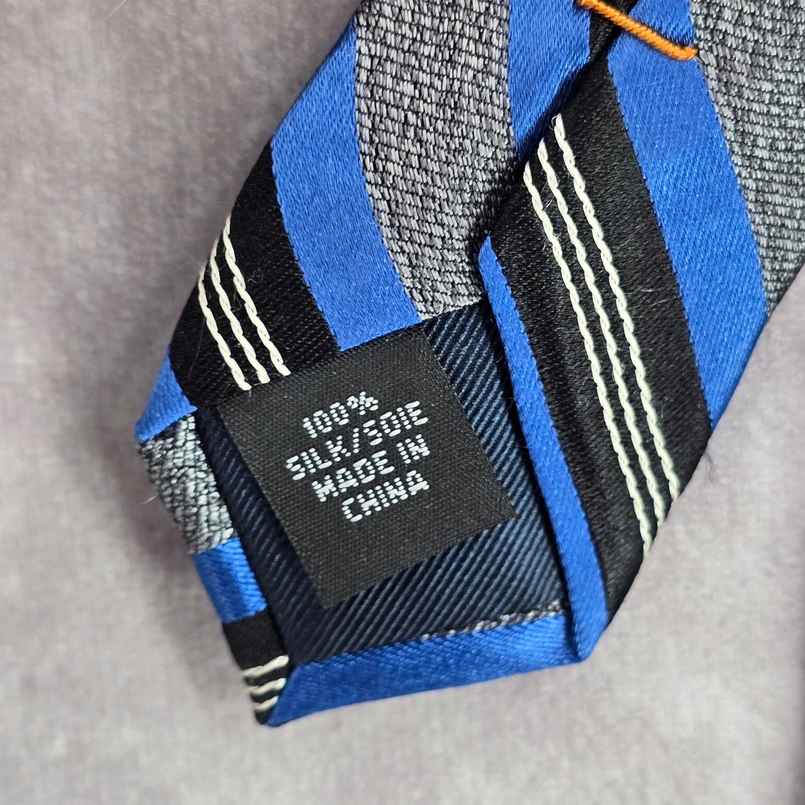 Joseph Abboud Joseph Abboud Blue Gray Stripe 100% Silk Men's Neck Tie NWOT Size 30 - 5 Thumbnail