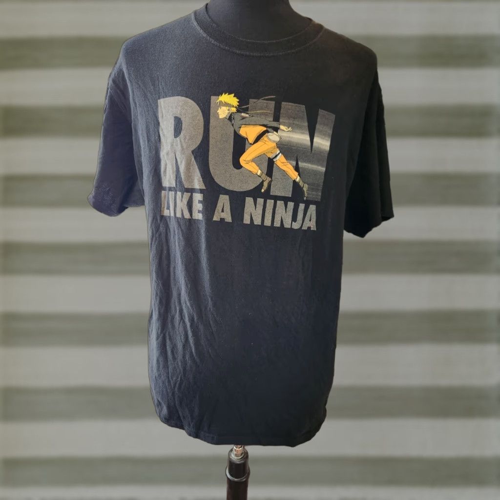 Ripple Junction Naruto Shippuden 20th Year Anniversary Run Like A Ninja Black T-Shirt XL Size US XL / EU 56 / 4 - 1 Thumbnail