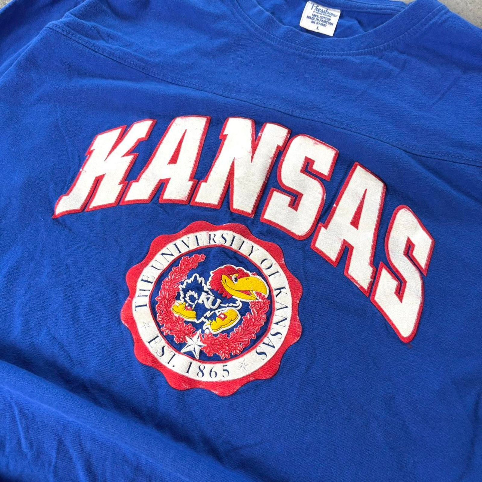 Vintage 90s Kansas University T-shirt Size US L / EU 52-54 / 3 - 2 Thumbnail