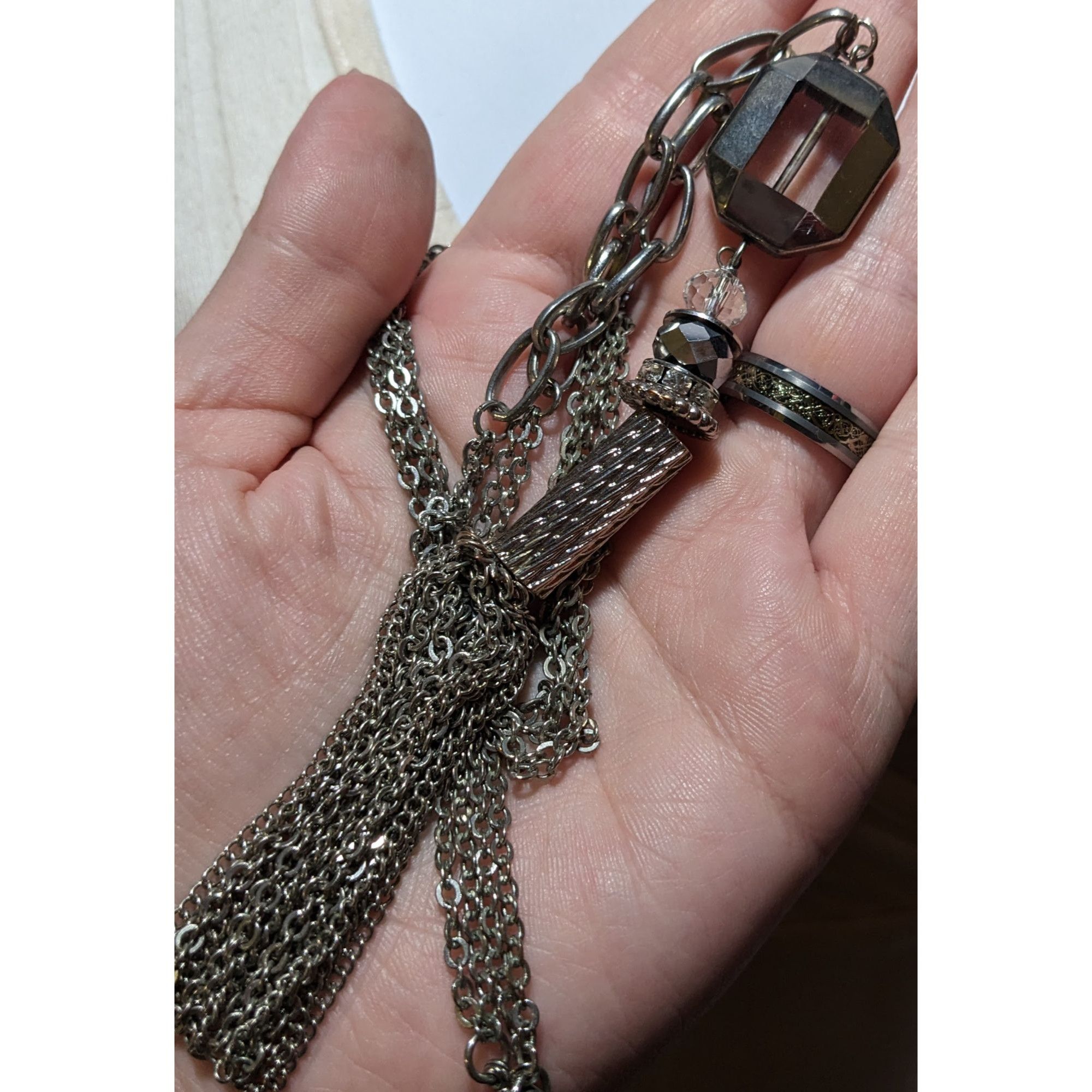 Other Y2K Glam Silver Abstract Tassel Necklace Size ONE SIZE - 8 Thumbnail