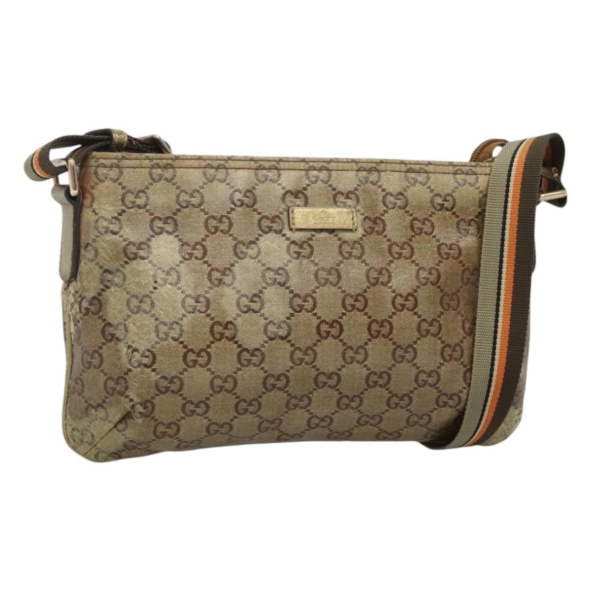 Gucci GUCCI GG Crystal Shoulder Bag Brown Gold Size ONE SIZE - 1 Thumbnail