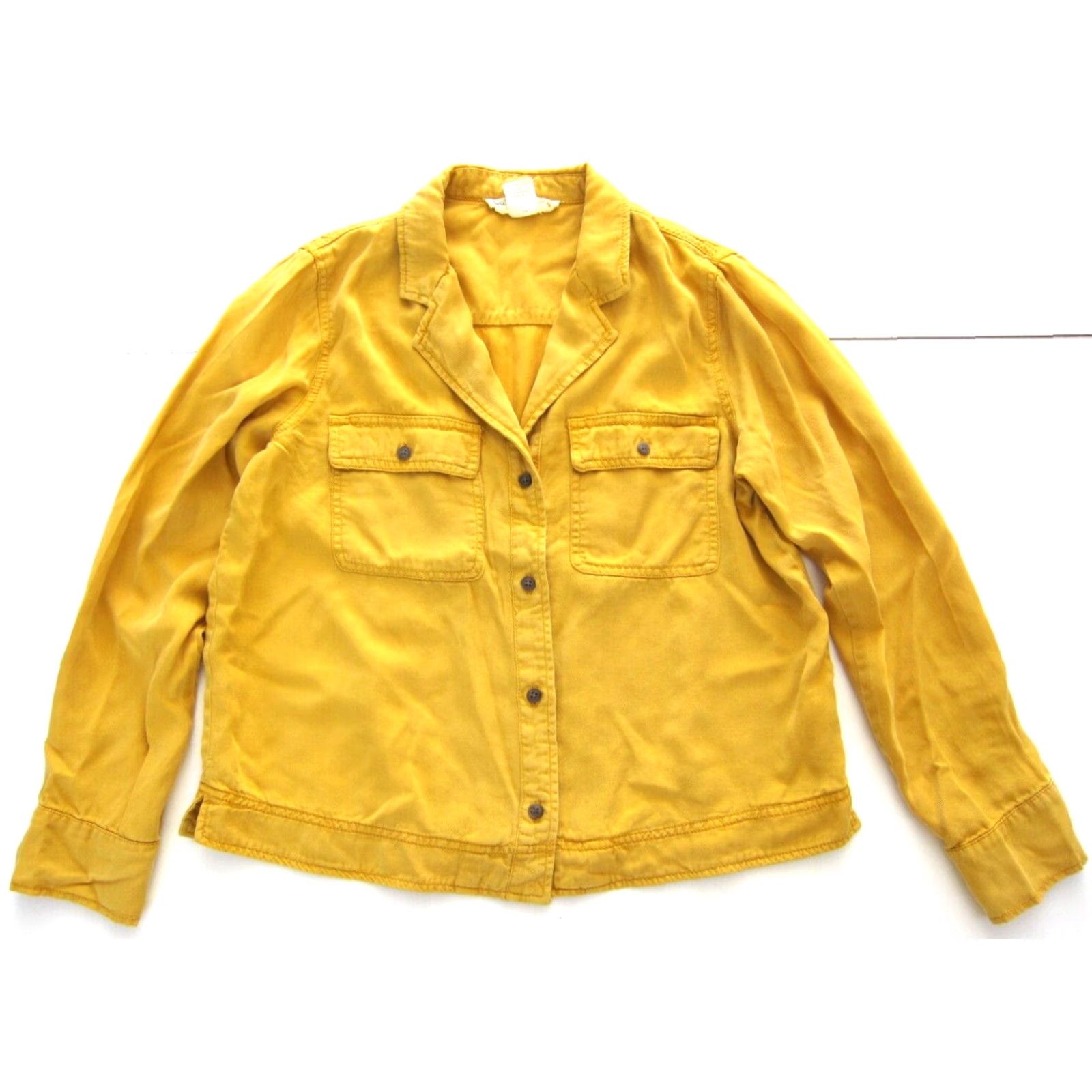 Vintage C&C California 100% Lyocell Mustard Yellow Collared Pocket Jacket Woman Medium Shirt Size S / US 4 / IT 40 - 7 Thumbnail