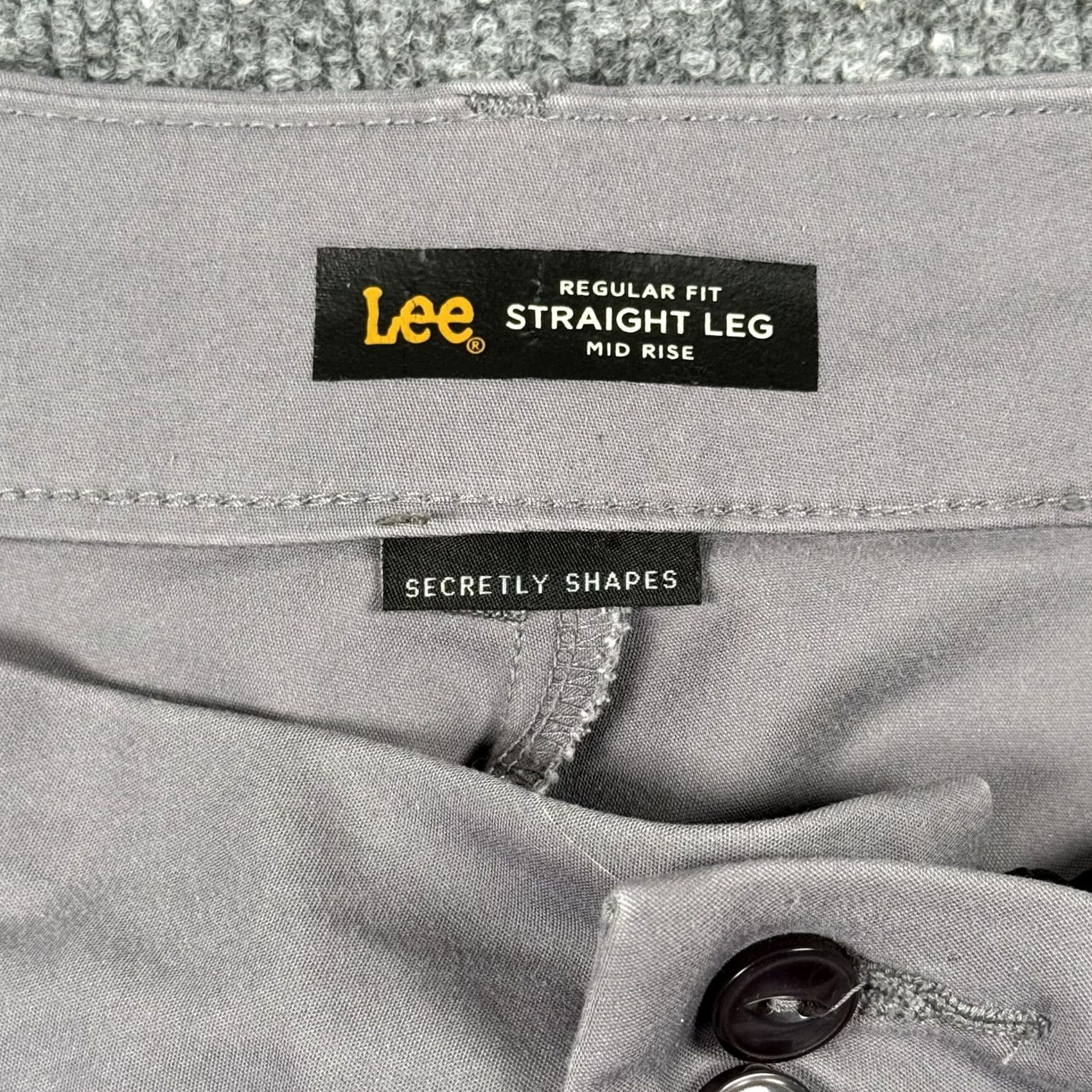 Lee Lee Dress Pants Womens 12 Gray Straight Leg Mid Rise Secretly Shapes Stretch Dress Pants Gray Women Regular 12 Vintage? No Size 34" / US 12 / IT 48 - 3 Thumbnail