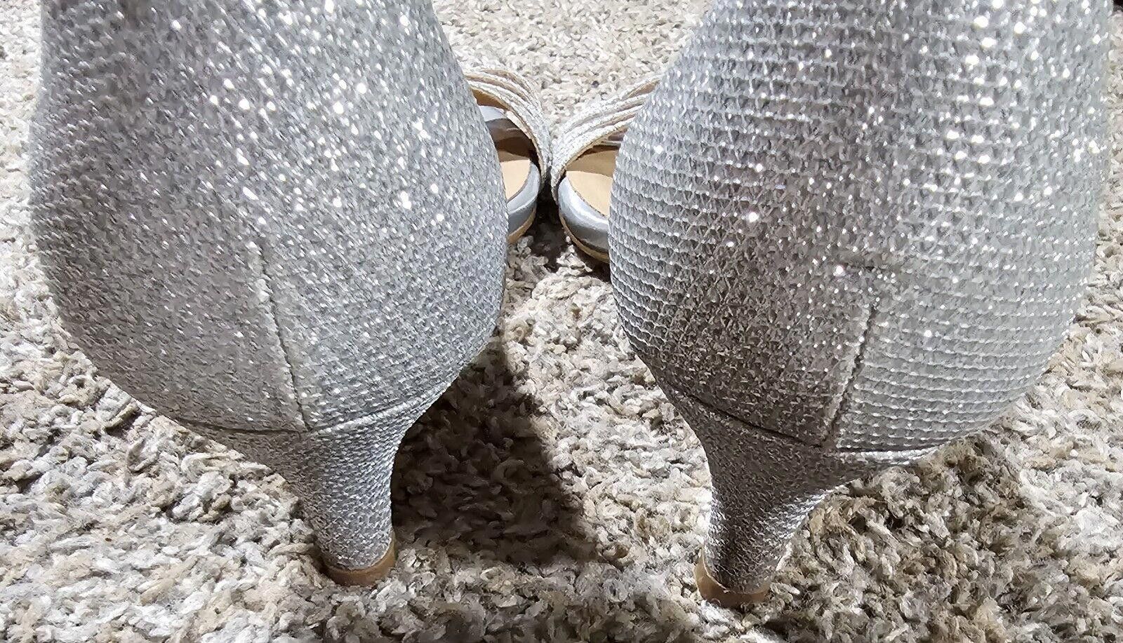 Designer idifu In2lydia hb 8.5 silver sparkle heels Size US 8.5 / IT 38.5 - 4 Thumbnail