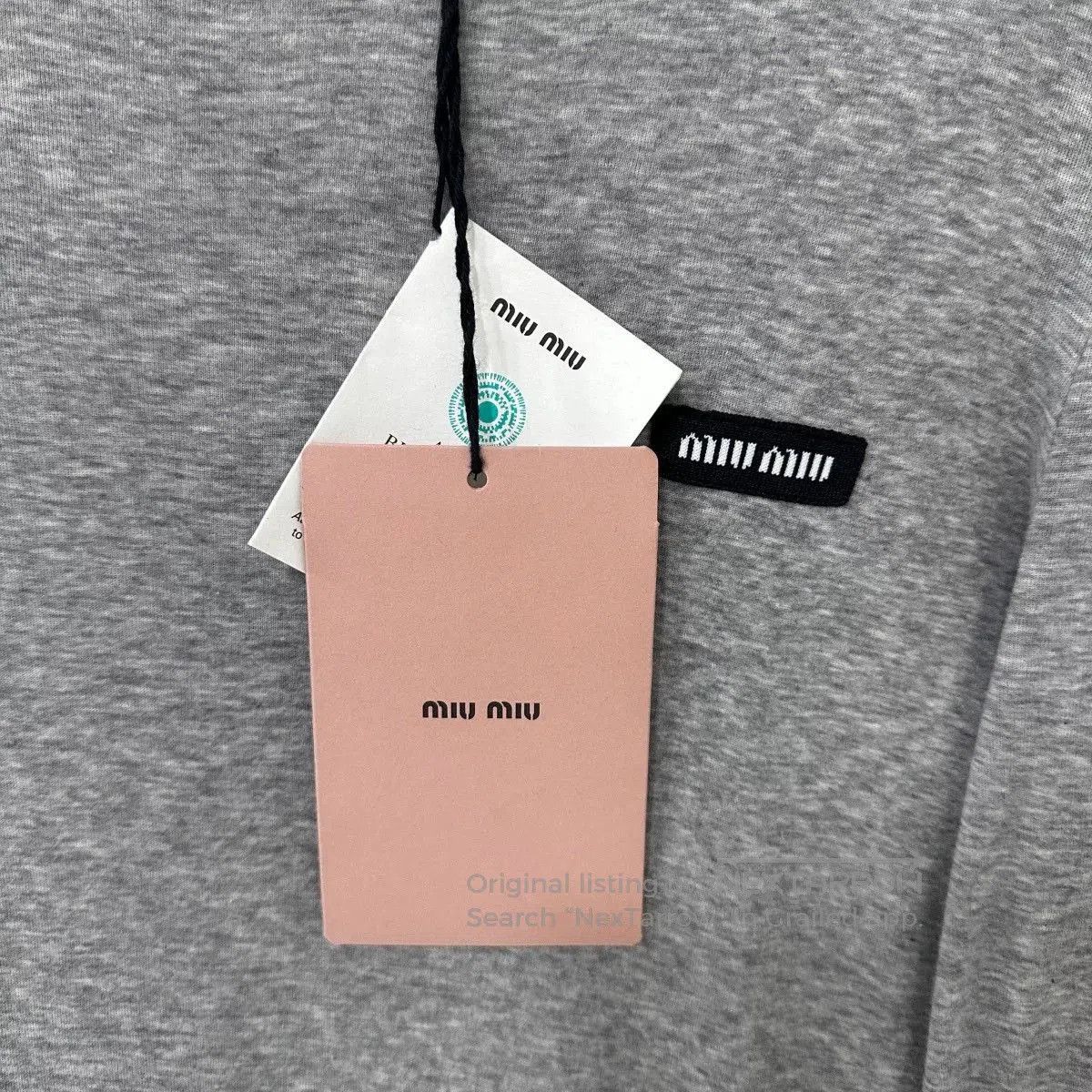 Miu Miu Miumiu Gray Lace Hem Long Sleeve Top. Size M / US 6-8 / IT 42-44 - 4 Thumbnail