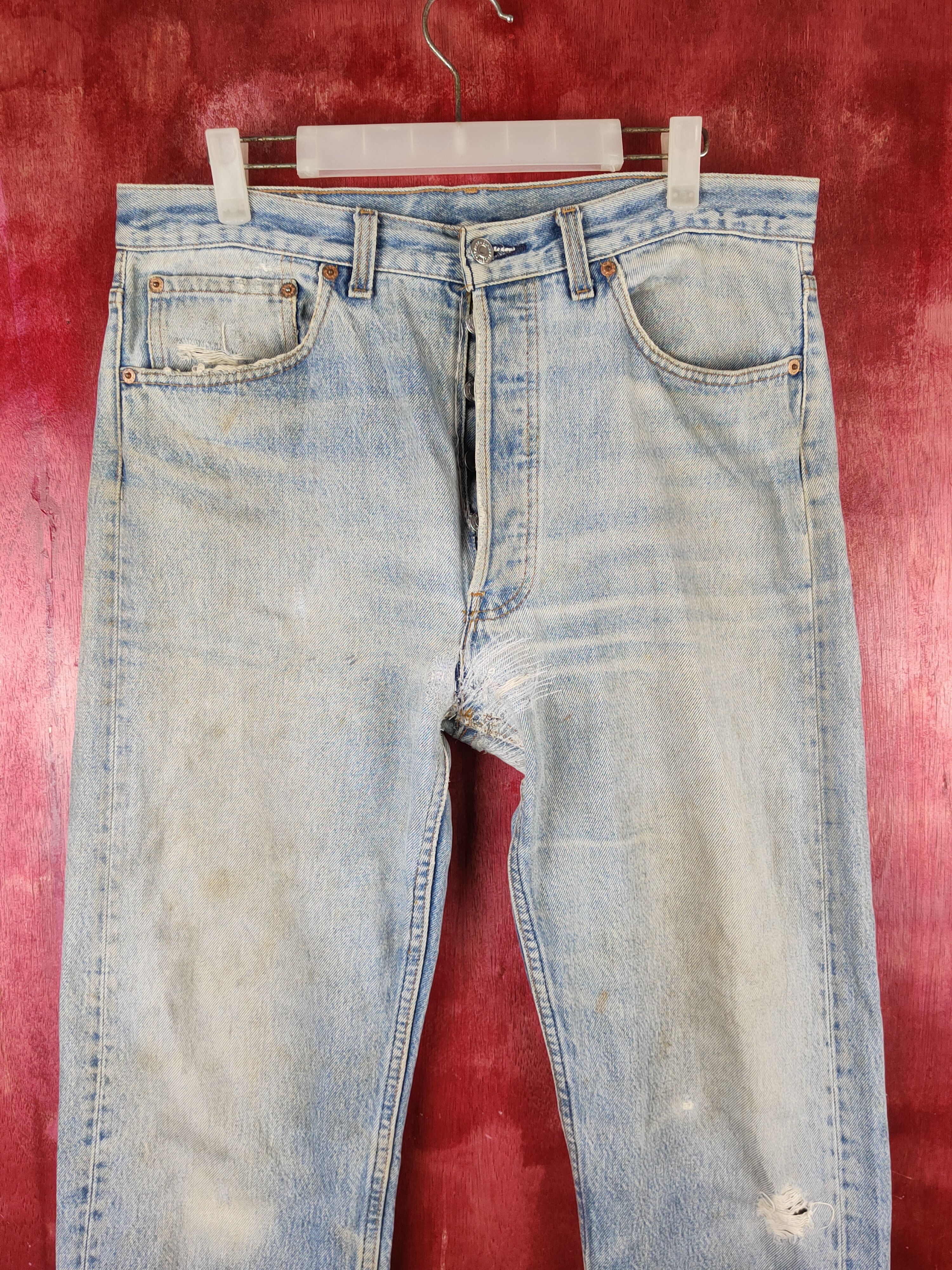 Levi's DL 501 Levi's vintage Faded ripped distressed Denim #S1510 Size US 34 / EU 50 - 2 Thumbnail