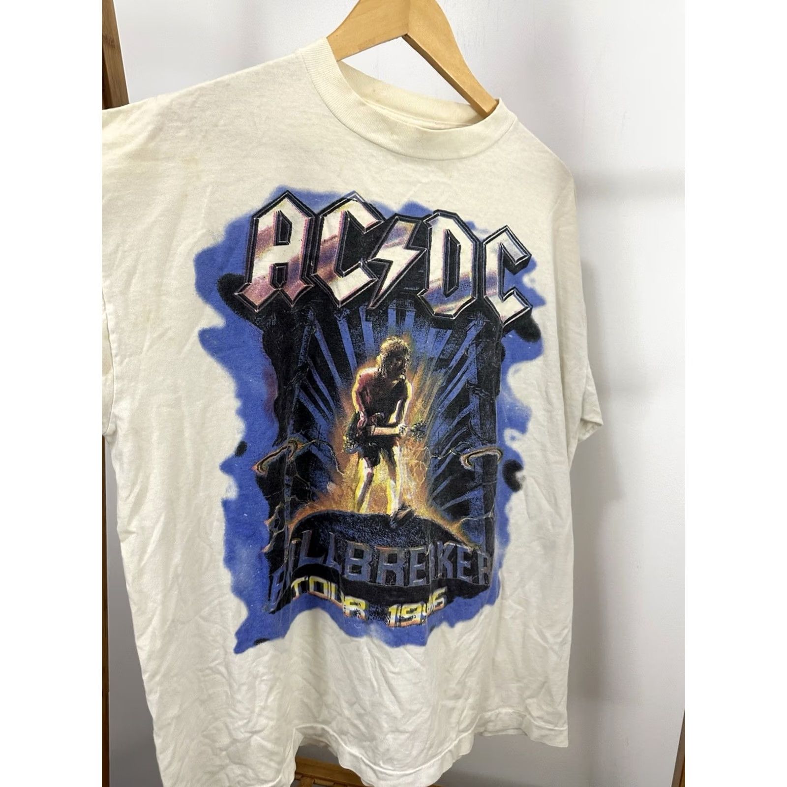 Vintage VTG AC/DC 1996 Ballbreaker Tour Parking Lot Boot Rap Tee 90s Faded T-Shirt XL Shirt Mens White Band Concert Tour Nike Size US XL / EU 56 / 4 - 6 Thumbnail