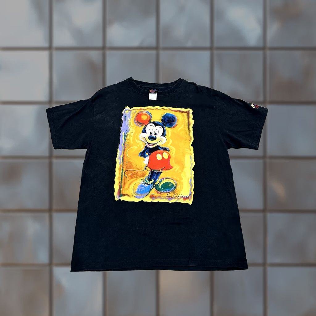 Disney VINTAGE 1997 Disney Mickey Mouse Art Portrait T-Shirt Large Men Black L Short Sleeve Shirt Womens/Mens? Size US L / EU 52-54 / 3 - 1 Thumbnail