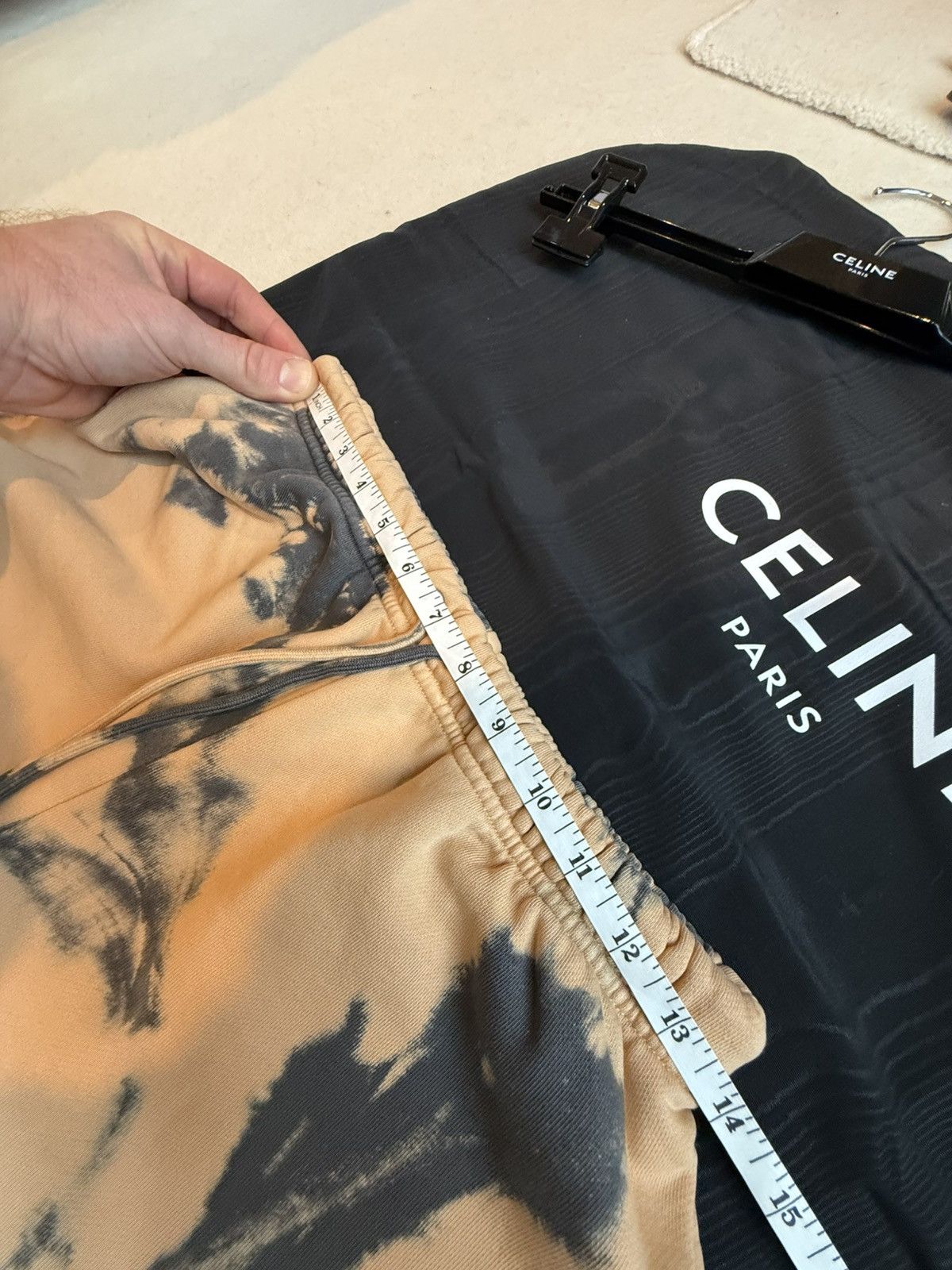 Celine $850 SS23 Celine tie dye shorts black logo Hedi Slimane S Size US 32 / EU 48 - 5 Thumbnail
