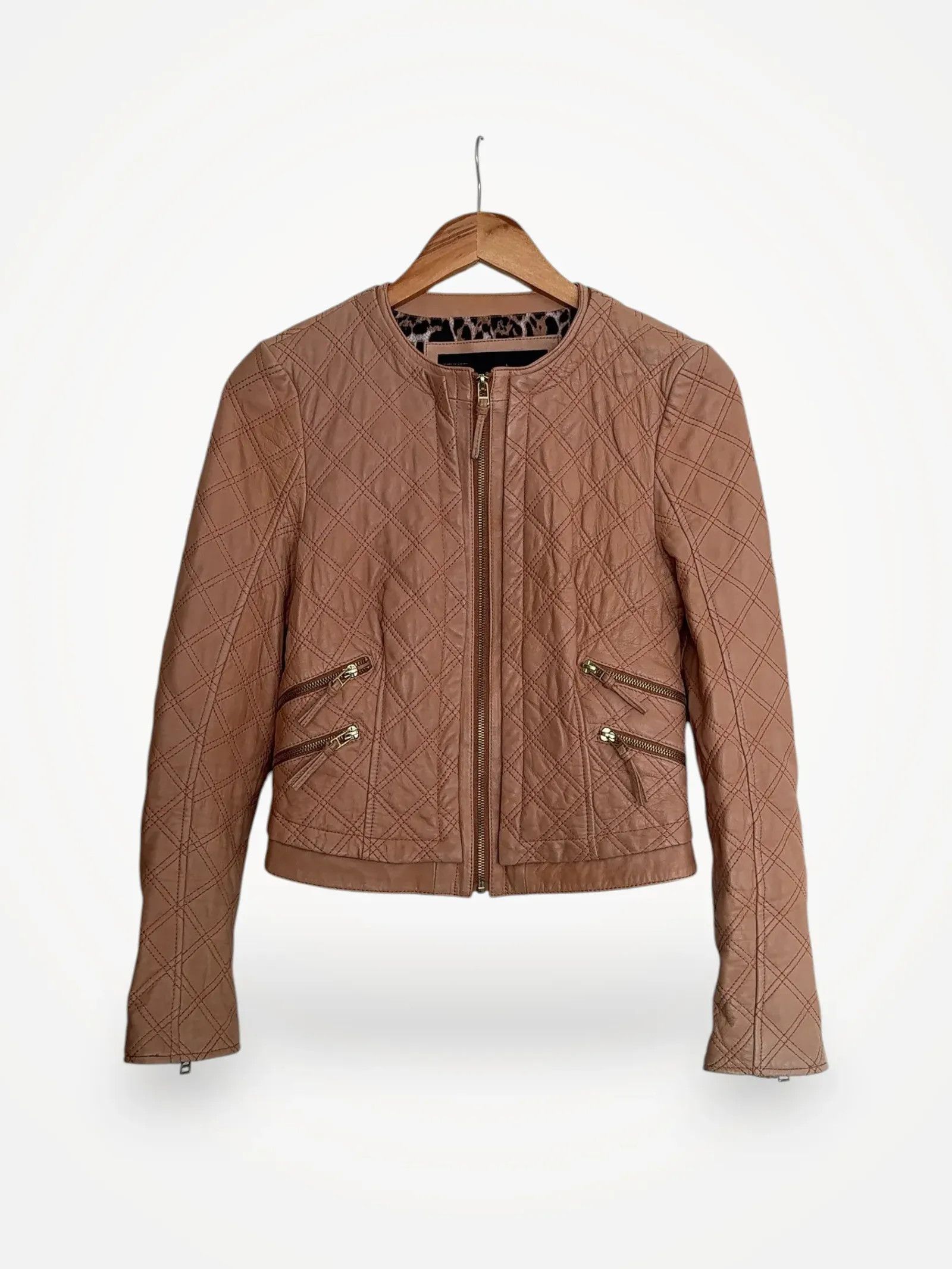Zara Zara Quilted lambskin jacket Leather Jacket Size M / US 6-8 / IT 42-44 - 1 Thumbnail