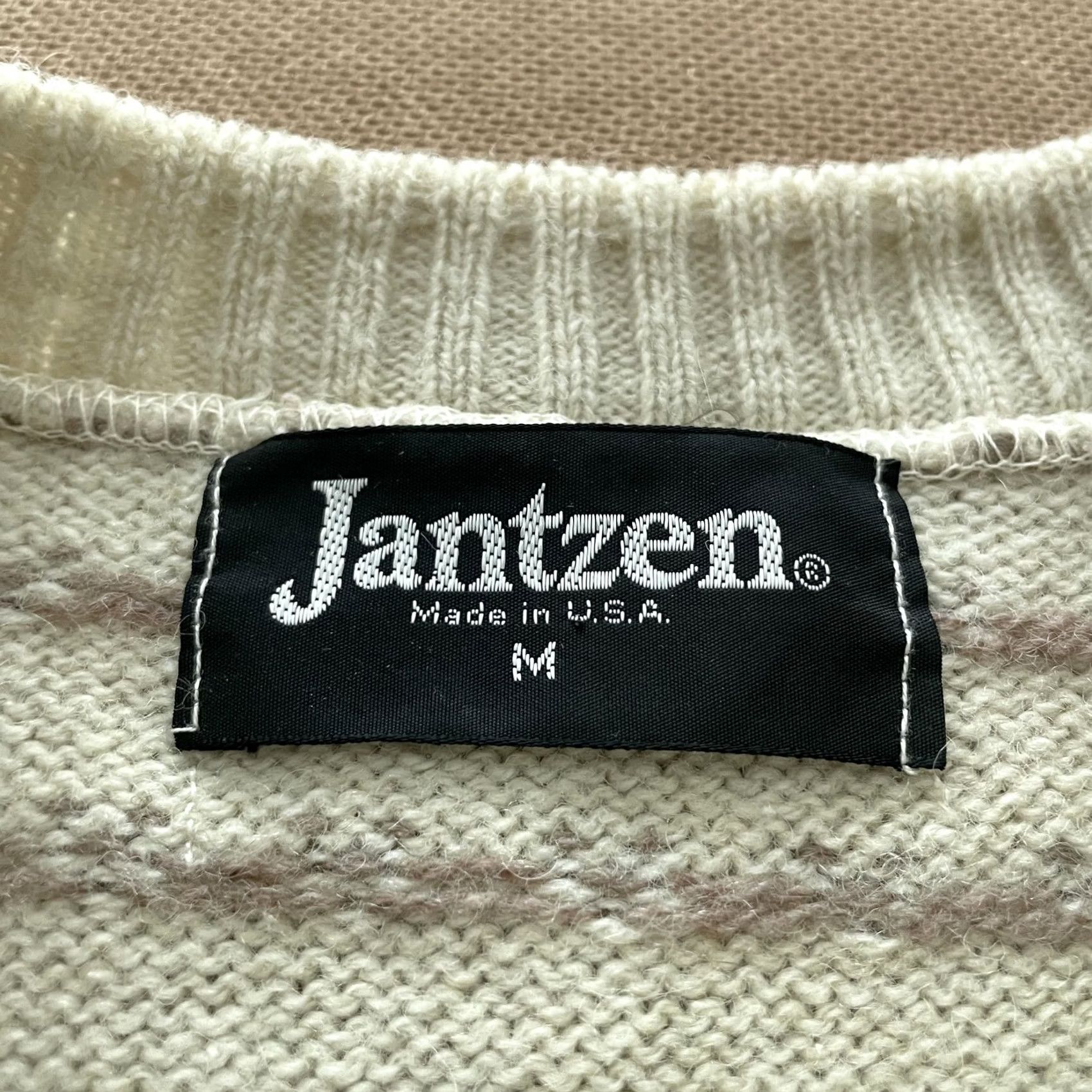Jantzen VINTAGE Jantzen Sweater Mens M Beige Cable-Knit Crew Neck Pullover USA 80s Size US M / EU 48-50 / 2 - 5 Thumbnail