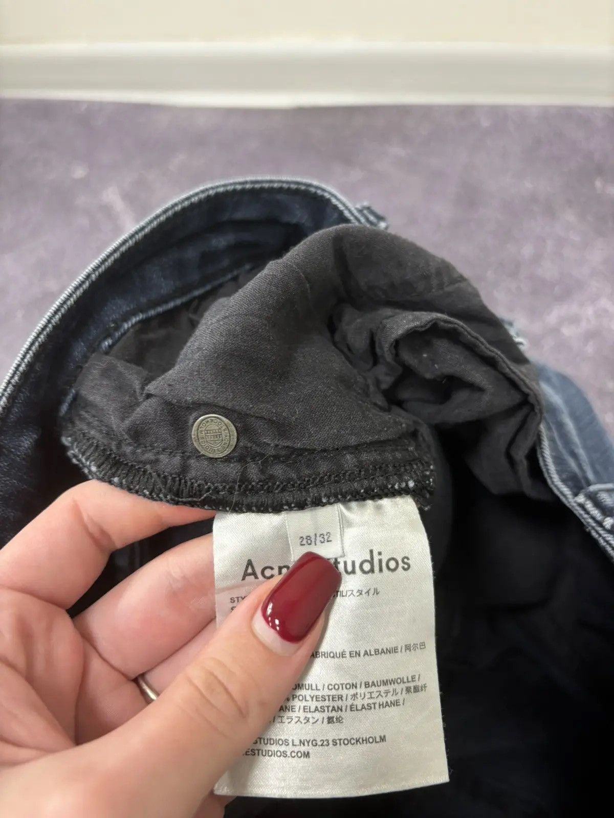 Acne Studios Acne Studios Skin 5 Deep Women’s Navy Denim Luxury Jeans Size 28" / US 6 / IT 42 - 7 Thumbnail