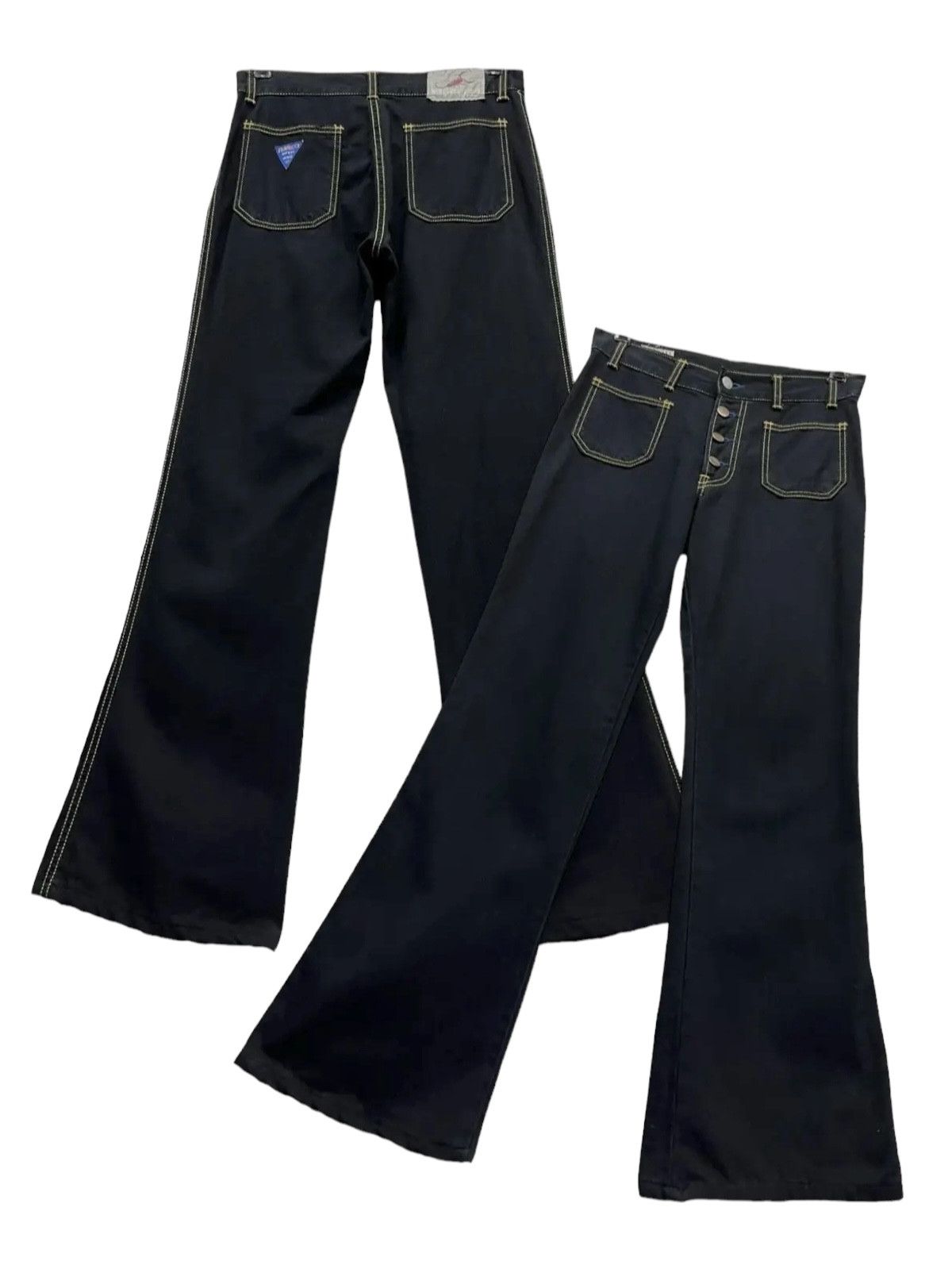 Fiorucci × Vintage 🔥FYE🔥Vintage FIORUCCI ITALY FLARE Denim Bush Pants Size 27" / US 4 / IT 40 - 1 Thumbnail